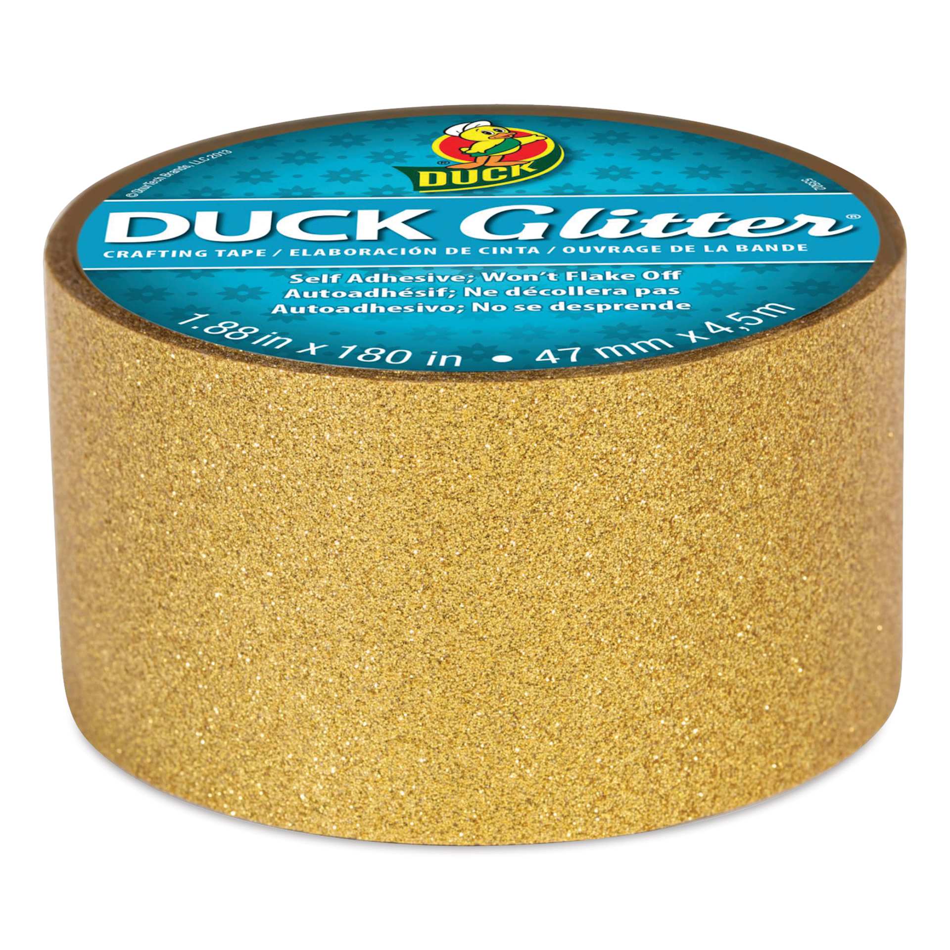 Duck Glitter Tape - 1.88" x 5 yds, Gold Glitter side of roll