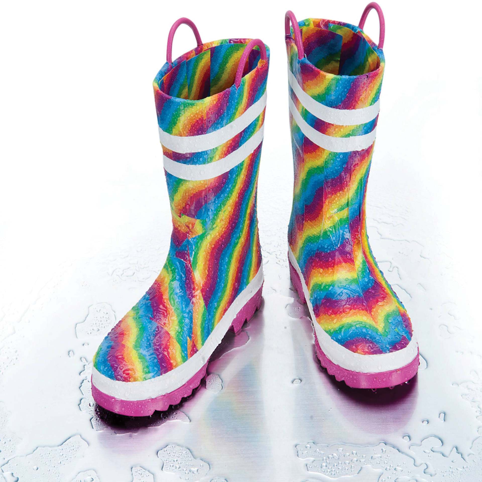 Duck Tape Prints - Rainbow, 1.88" x 10 yds on rain boots