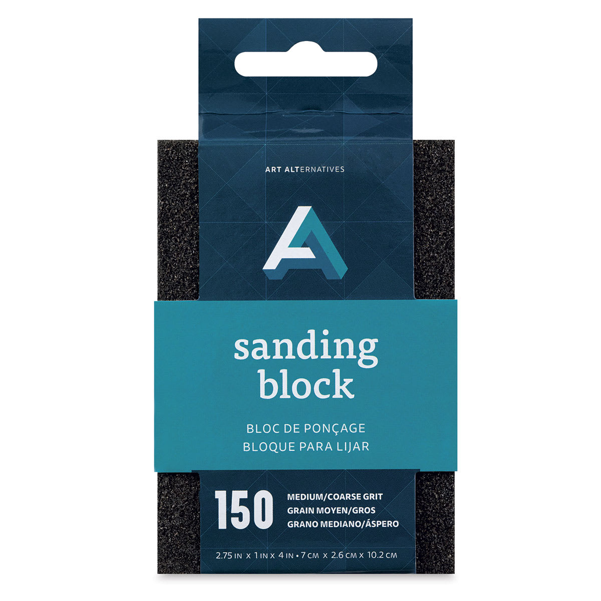 Art Alternatives Sanding Block - Front of package of Medium/Coarse Grit Sanding Block