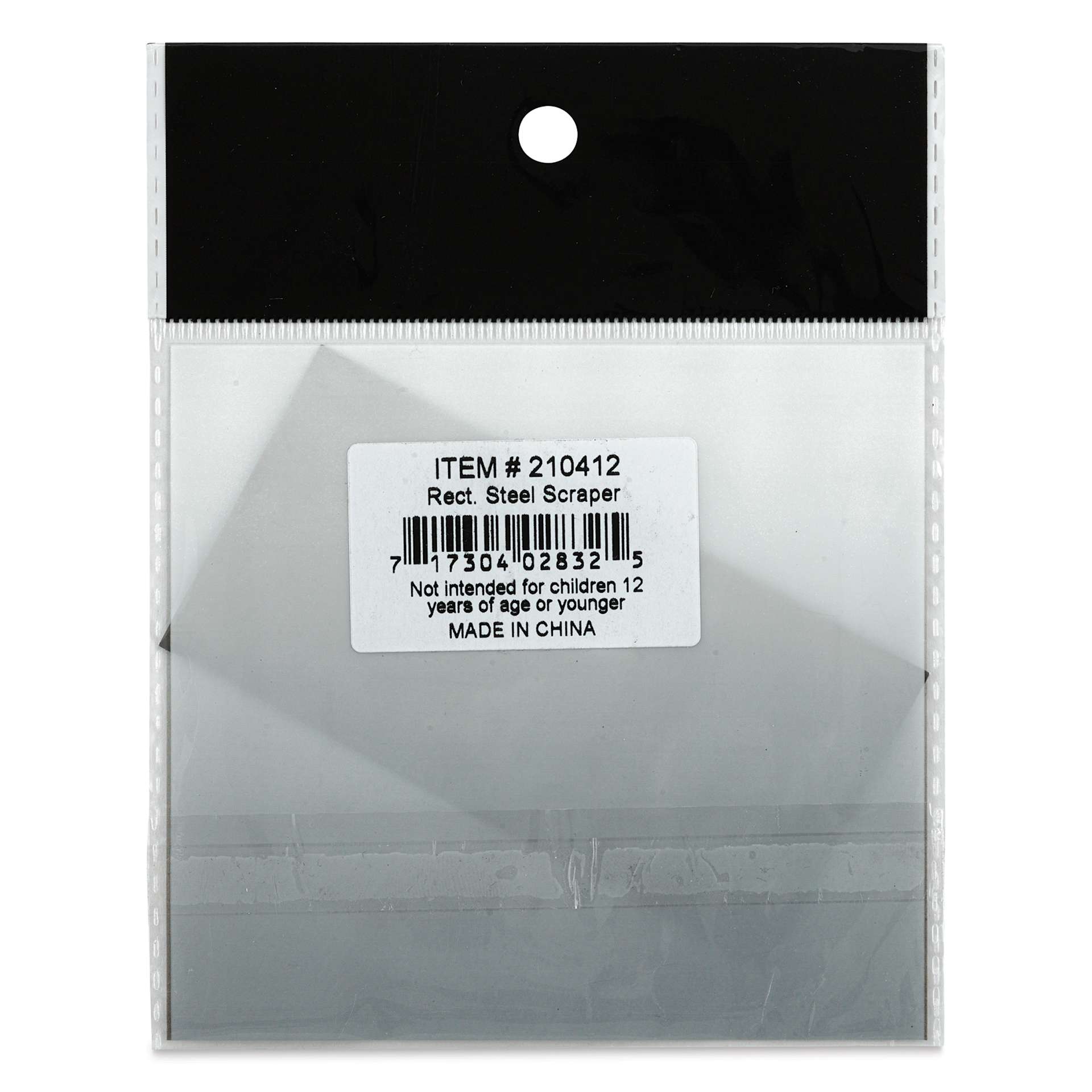 Richeson Stainless Steel Scrapers - Rectangle, Smooth, 1-7/8" x 3-7/8" (Back of package)