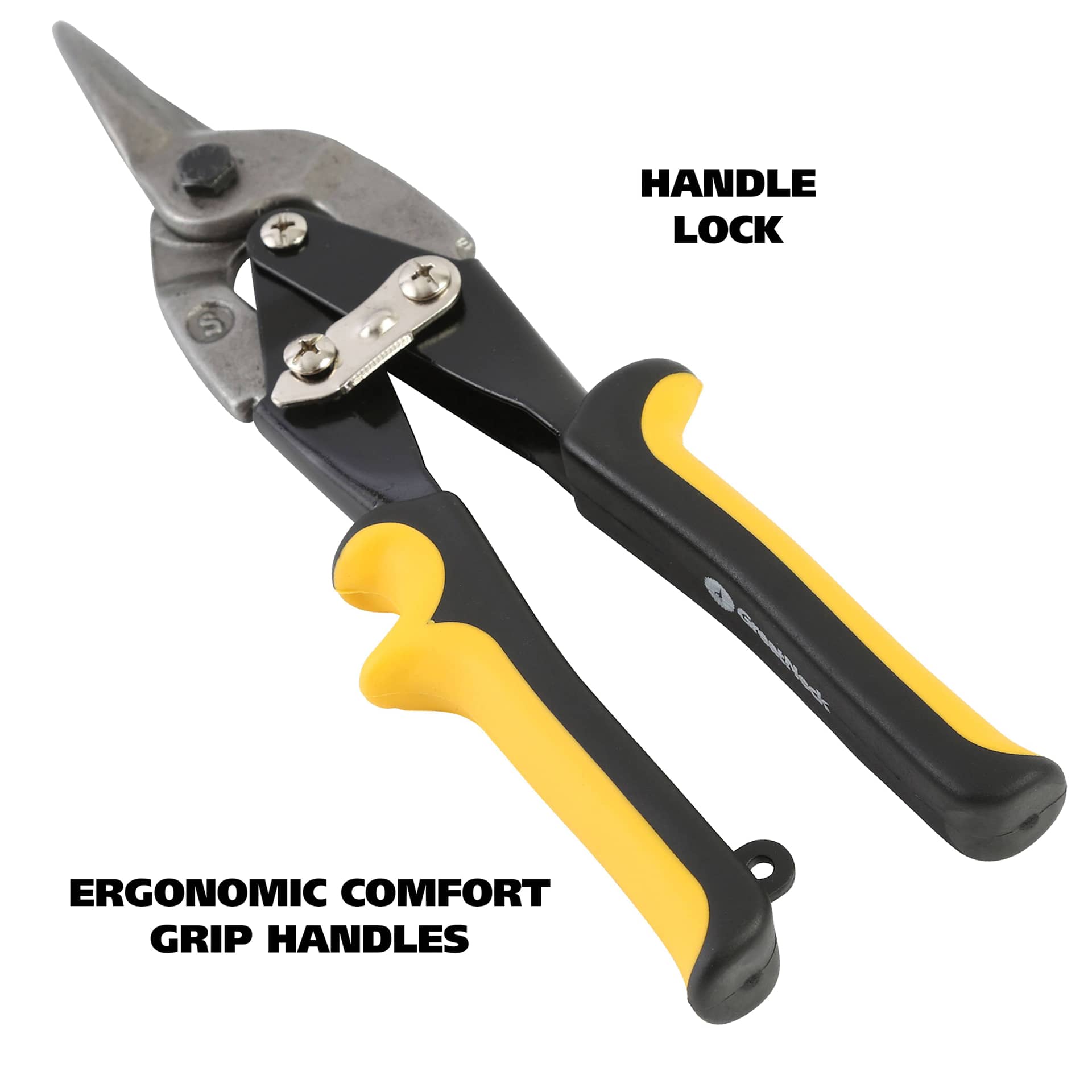 GreatNeck Aviation Snips - ergonomic grip handles and handle lock