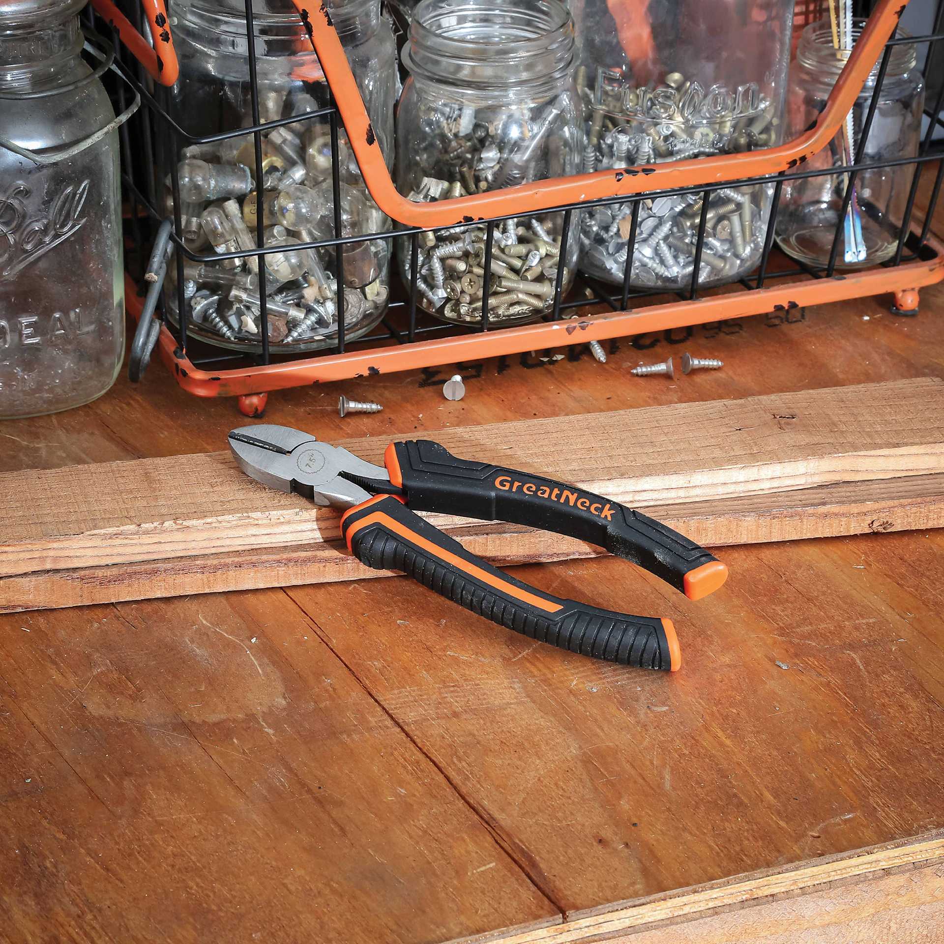 GreatNeck Diagonal Pliers - 7-1/2" - on workbench