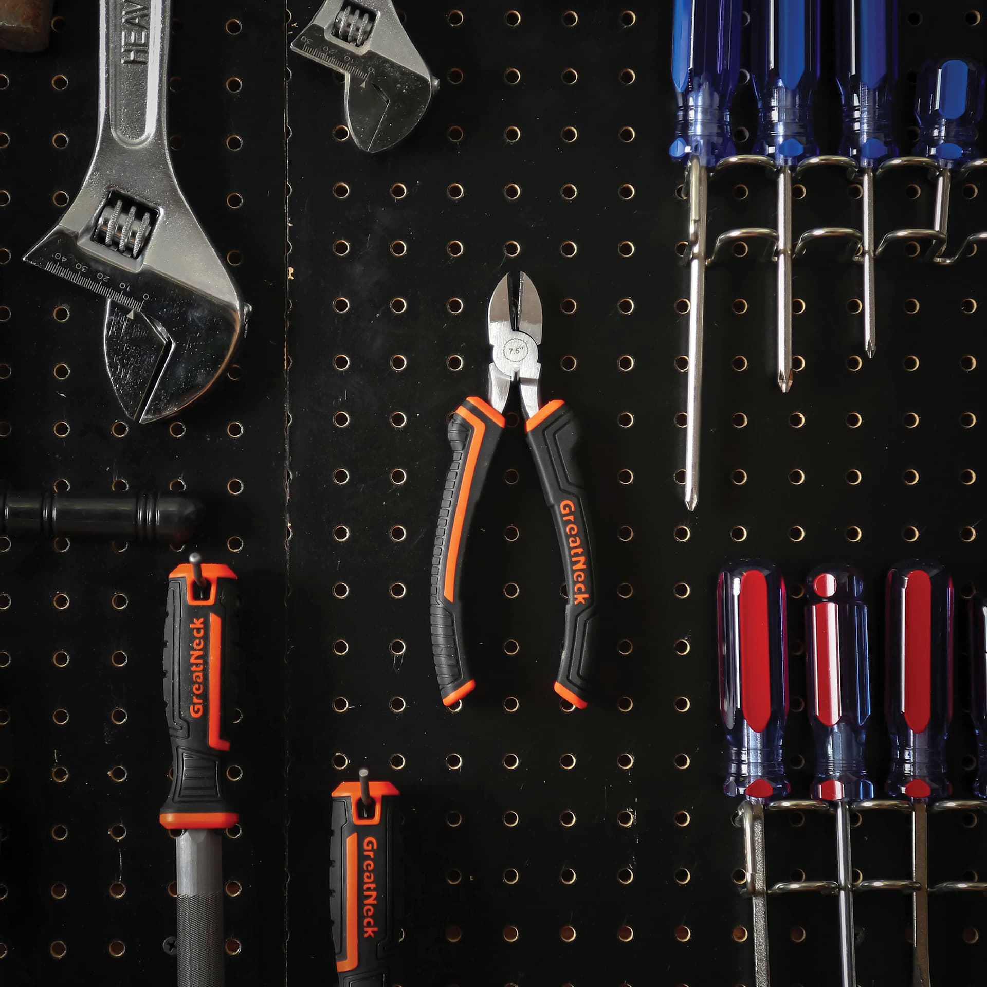 GreatNeck Diagonal Pliers - 7-1/2" - on pegboard