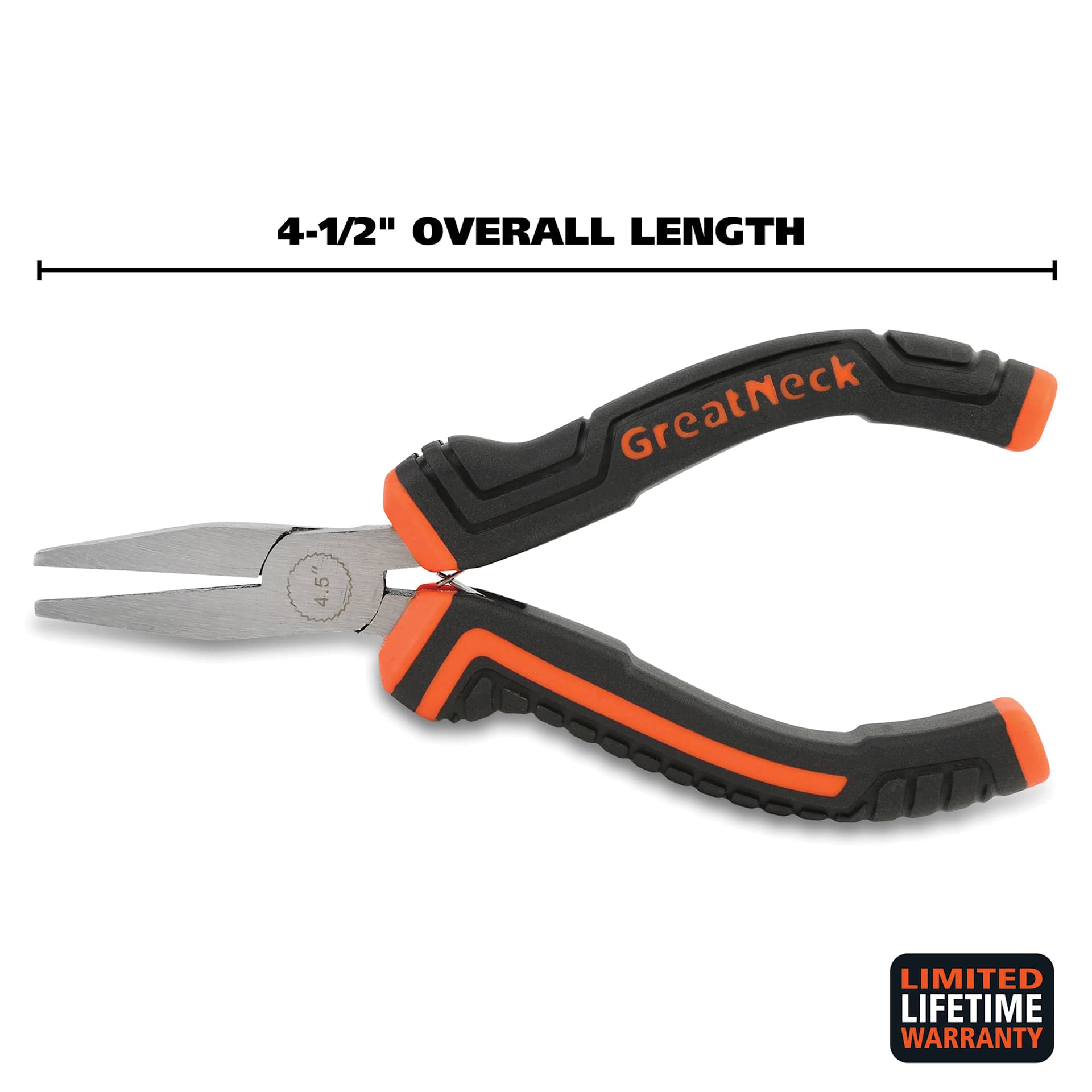 GreatNeck Flat Nose Hobby Pliers - dimensions