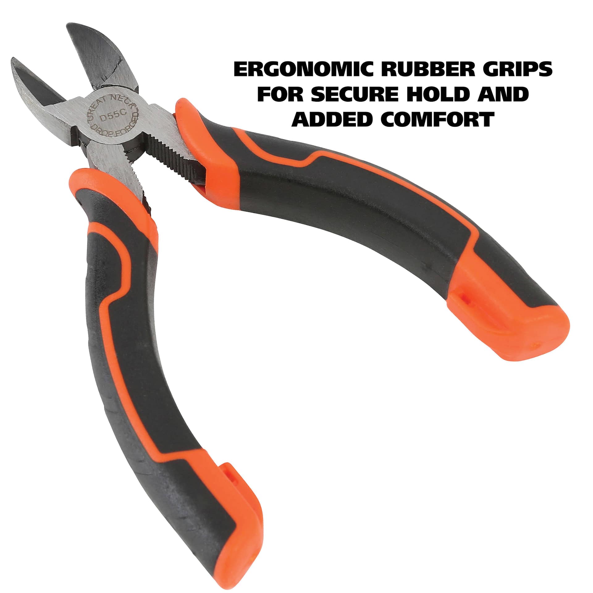 GreatNeck Diagonal Pliers - 5-1/2" - ergonomic rubber grips