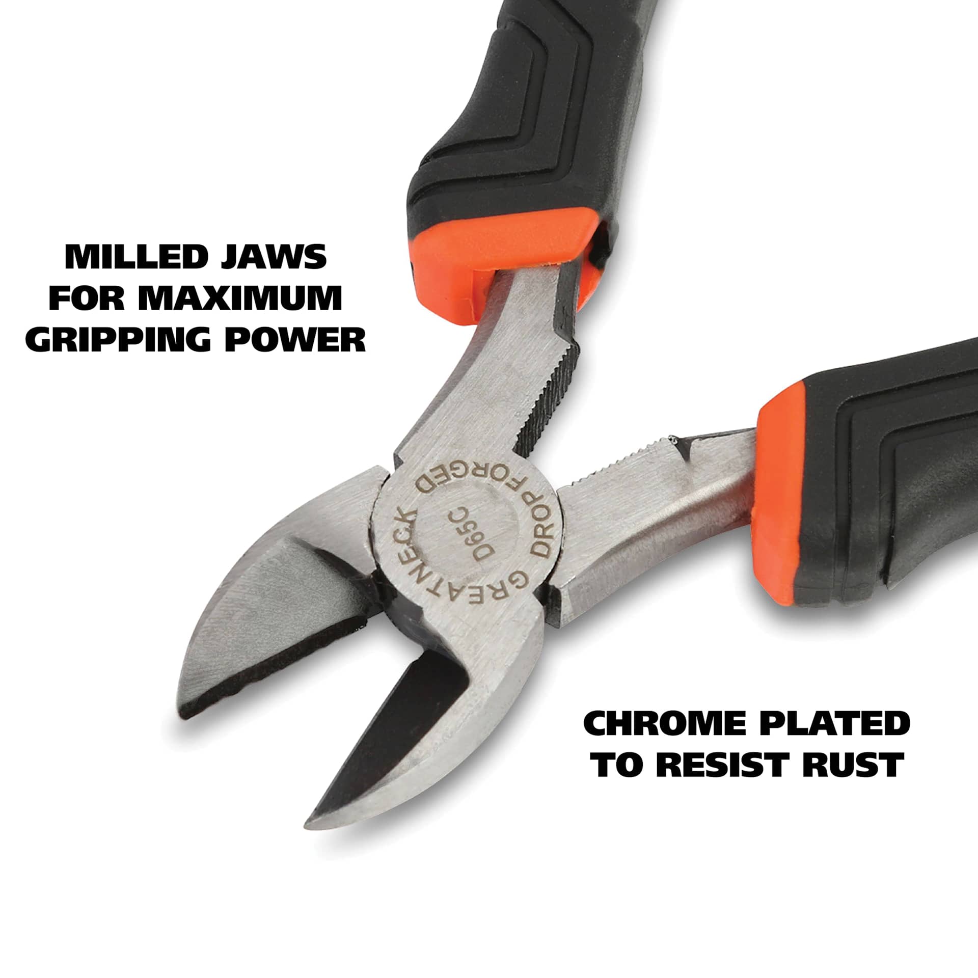 GreatNeck Diagonal Pliers - 6-1/2" - jaws are milled and chrome plated