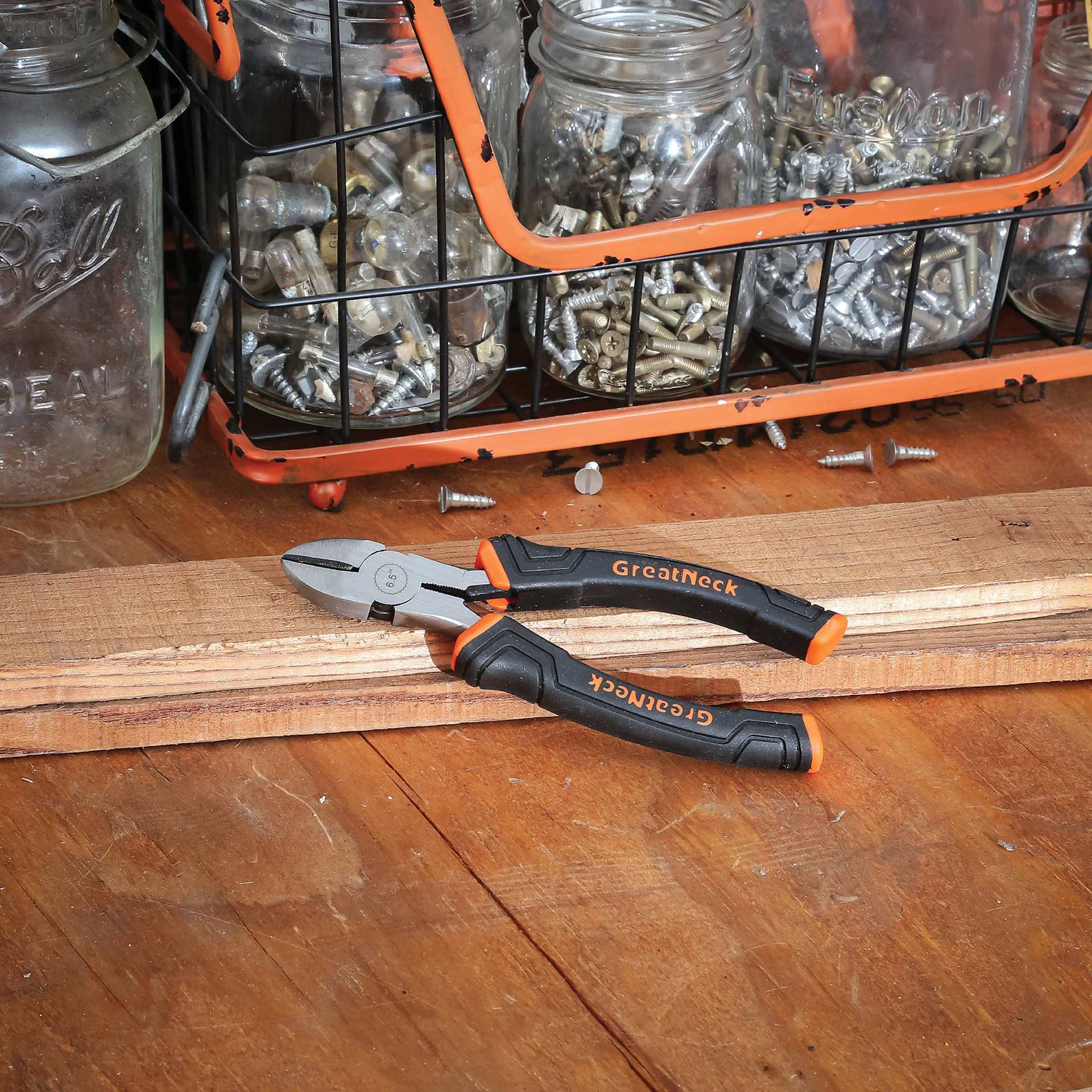 GreatNeck Diagonal Pliers - 6-1/2" - on workbench