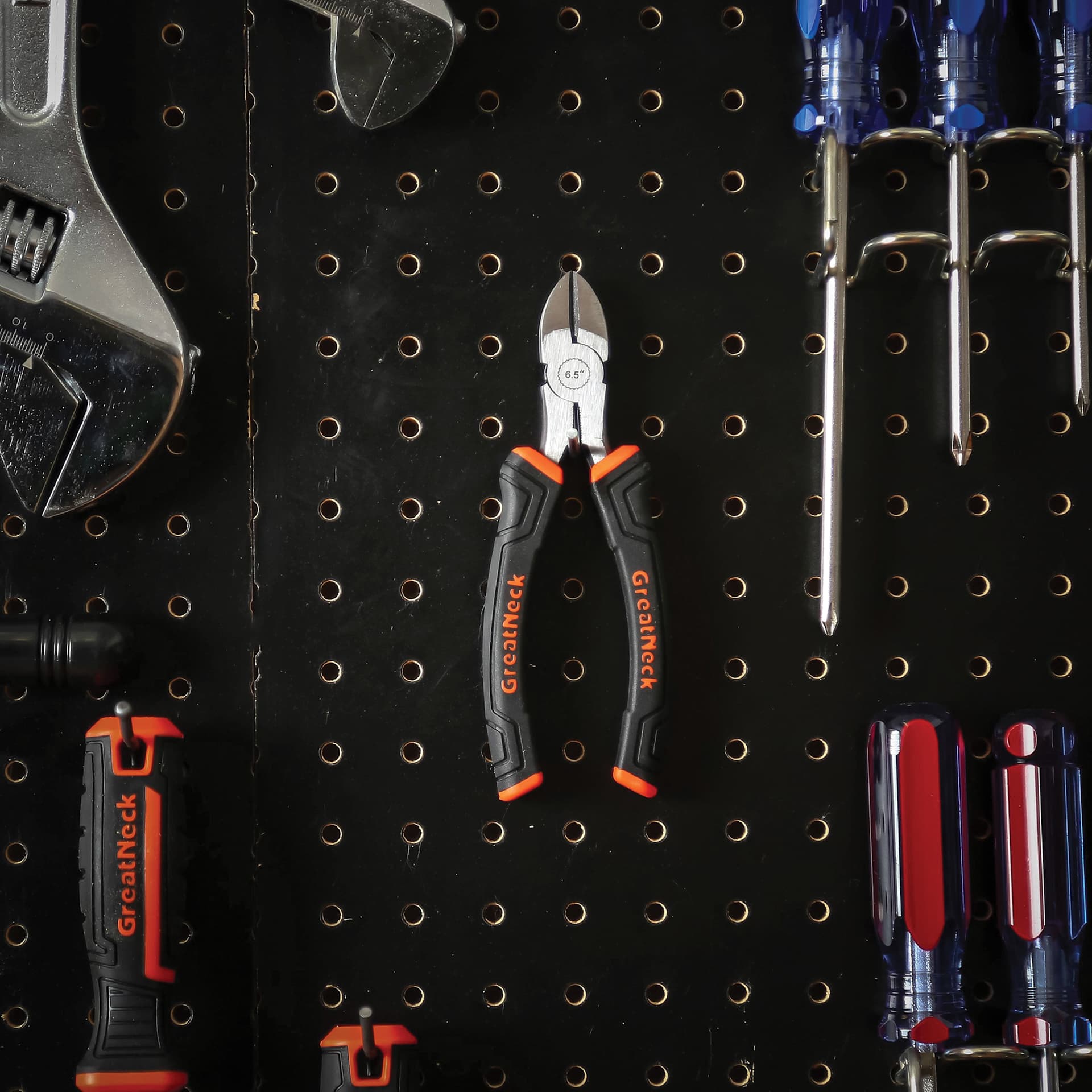 GreatNeck Diagonal Pliers - 6-1/2" - on pegboard
