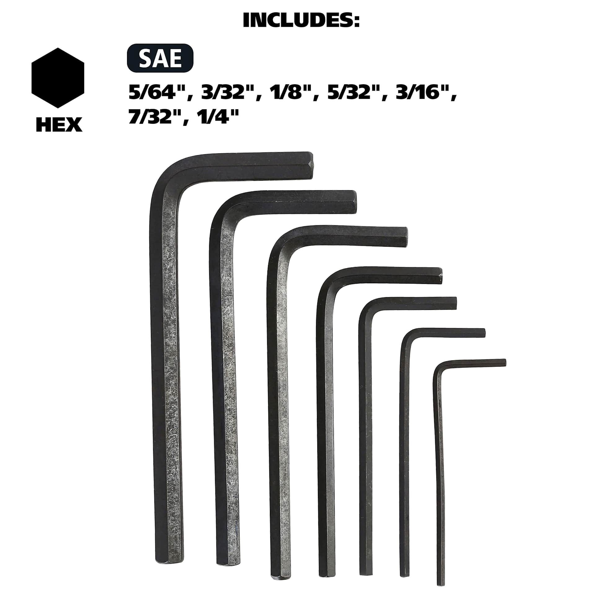 GreatNeck Hex Key Set - Pkg of 7 contents