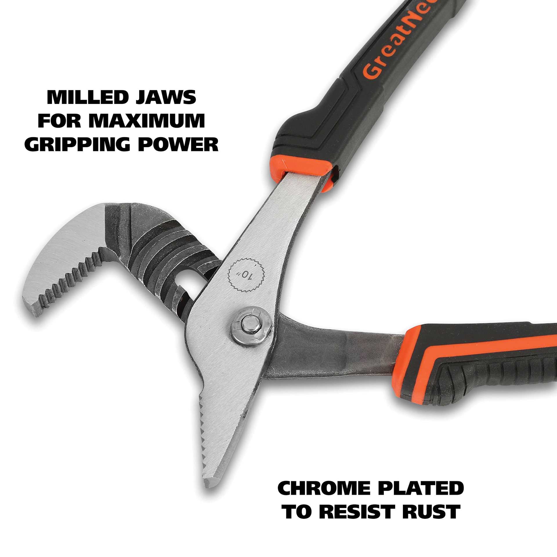 GreatNeck Groove Joint Pliers - chrome plated milled jaws