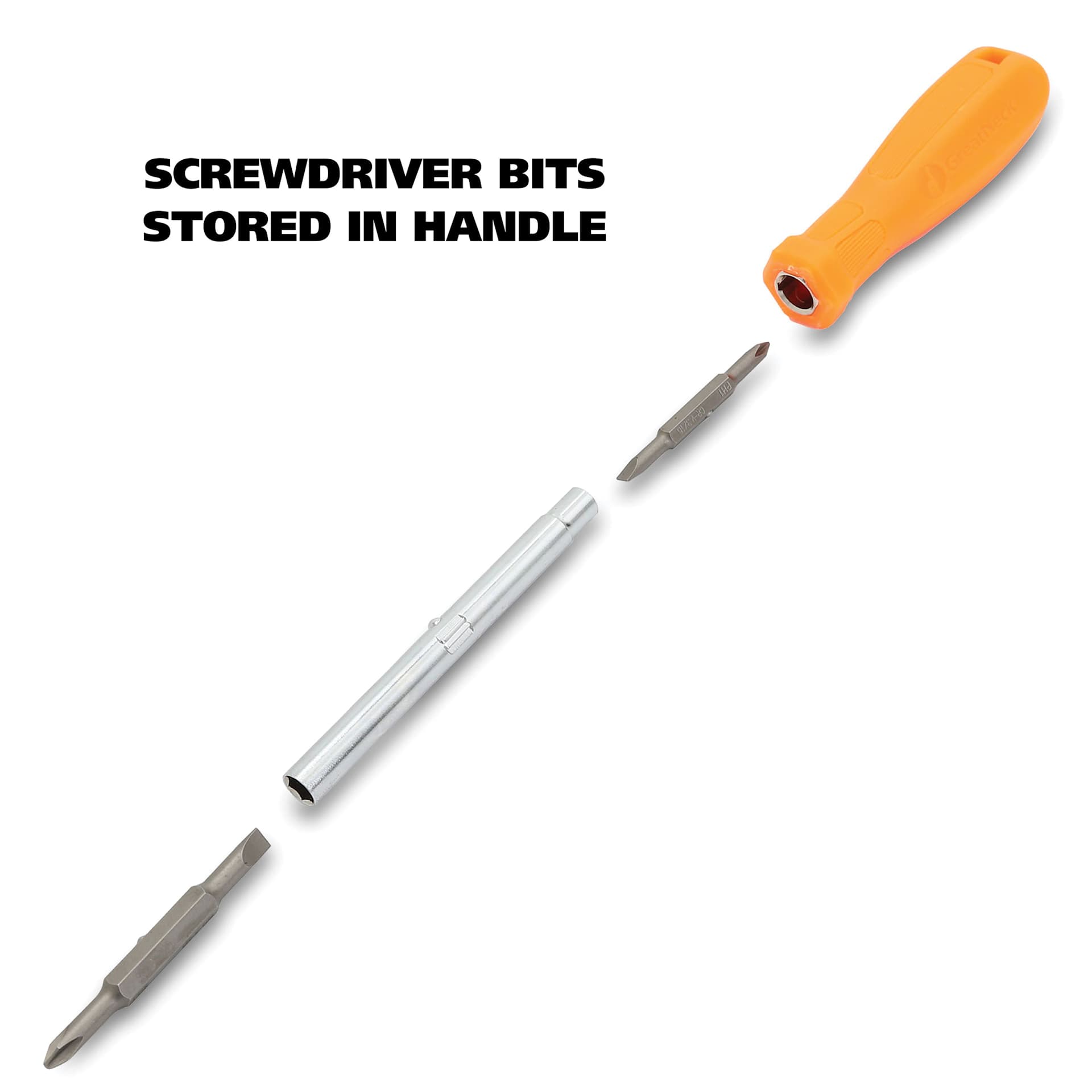 Screwdriver Bits Stored In Handle