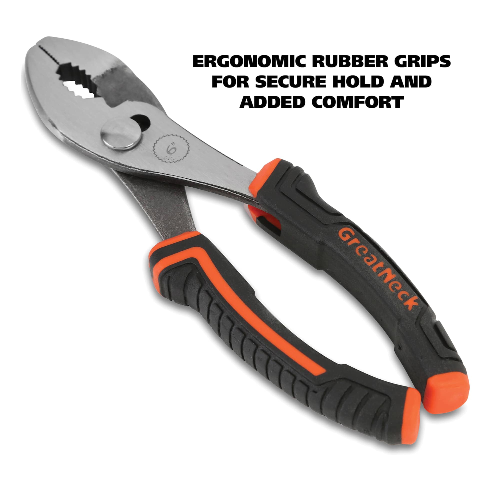 GreatNeck Slip Joint Pliers - ergonomic rubber grips