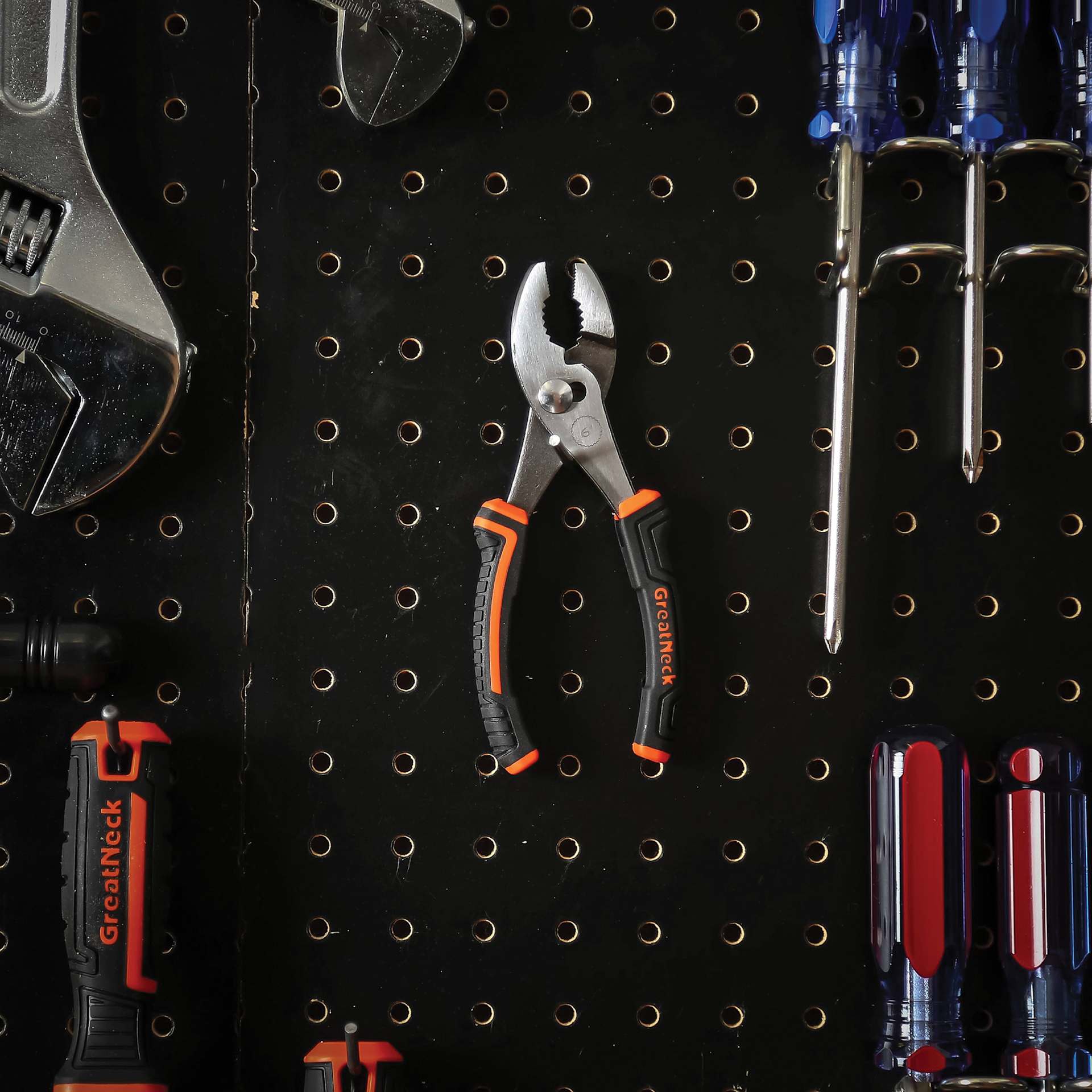 GreatNeck Slip Joint Pliers - on pegboard