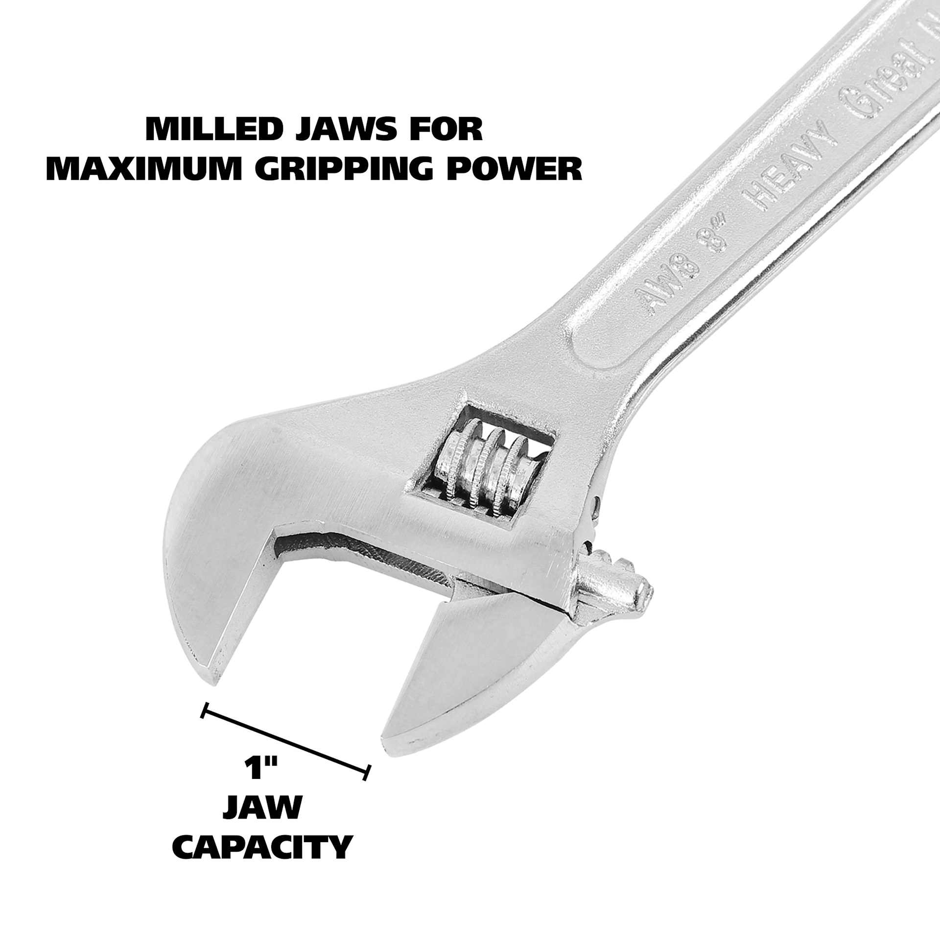 Milled Jaws For Maximum Gripping Power, 1" Jaw Capacity