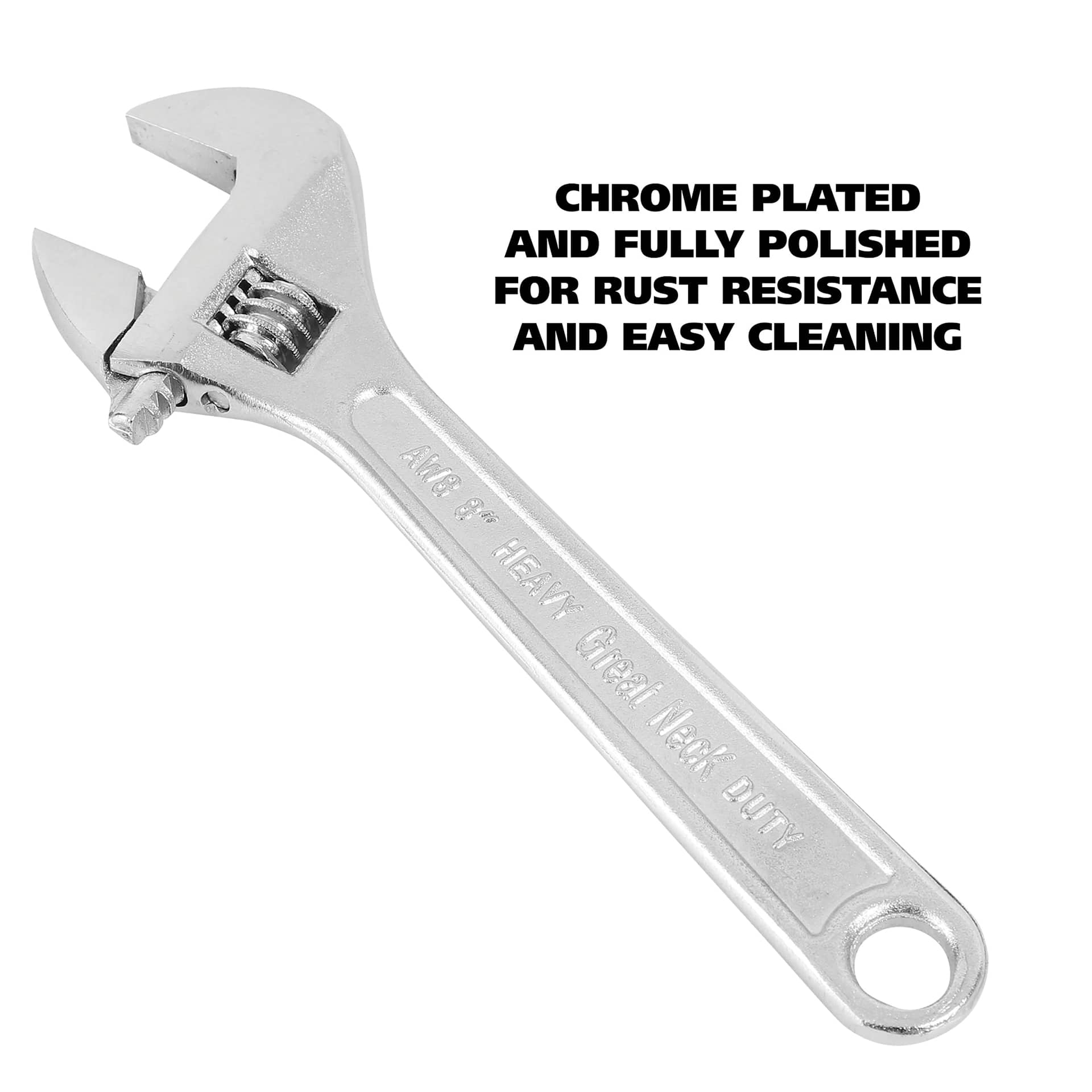 Chrome Plated and Fully Polished For Rust Resistance and Easy Cleaning