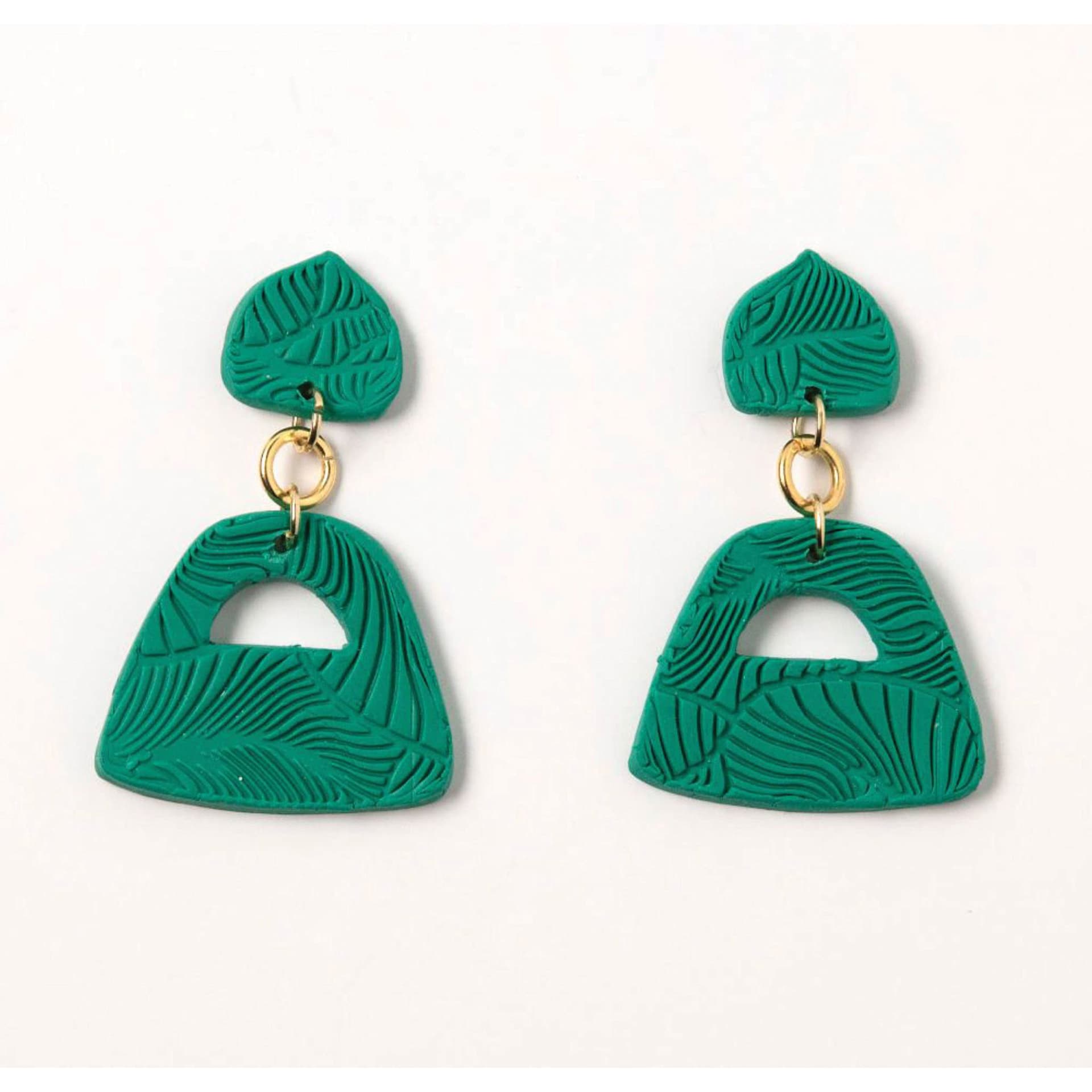 Sculpey Souffle - Set of 12, 0.9 oz bars finished emerald green earring examples