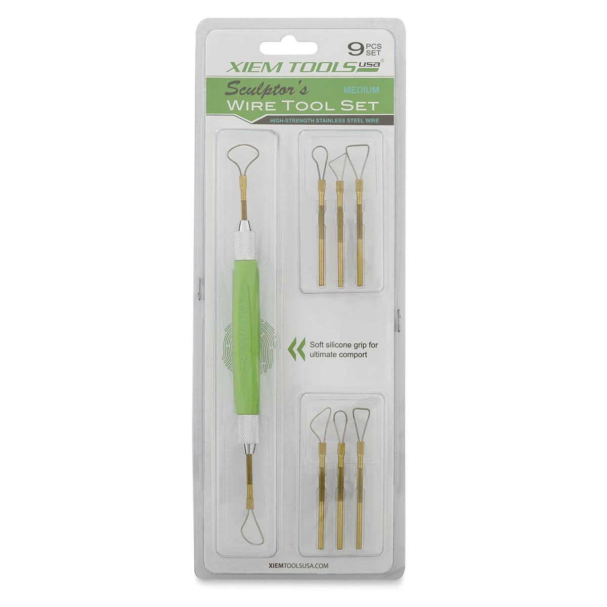 Xiem Sculptor's Wire Tool Set - Front of blister package of Medium Set of 8 tools

