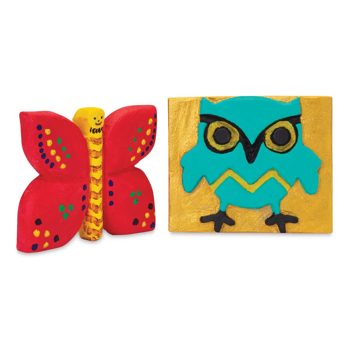 Butterfly and Owl made with carving foam