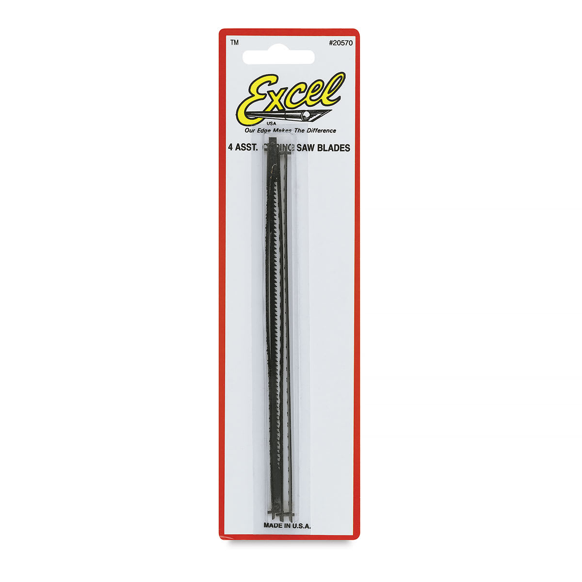 Excel Blades 7'' Coping Saw - Front of Blister package of 4 pc Set of Replacement Blades