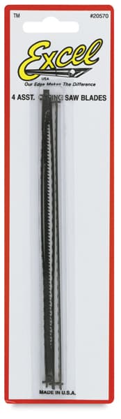 Excel Blades 7'' Coping Saw - Front of Blister package of 4 pc Set of Replacement Blades