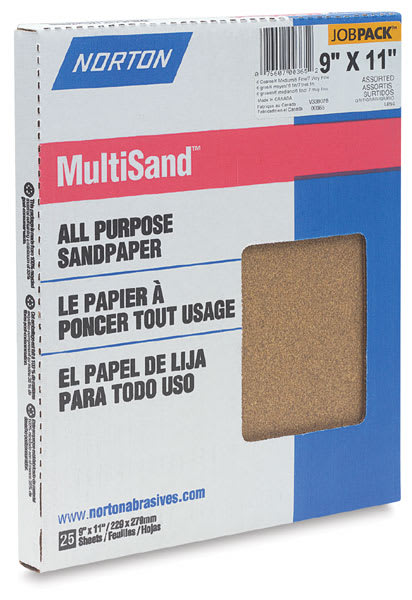 Norton Sandpaper - Left angle view of Assorted pack of Sandpaper