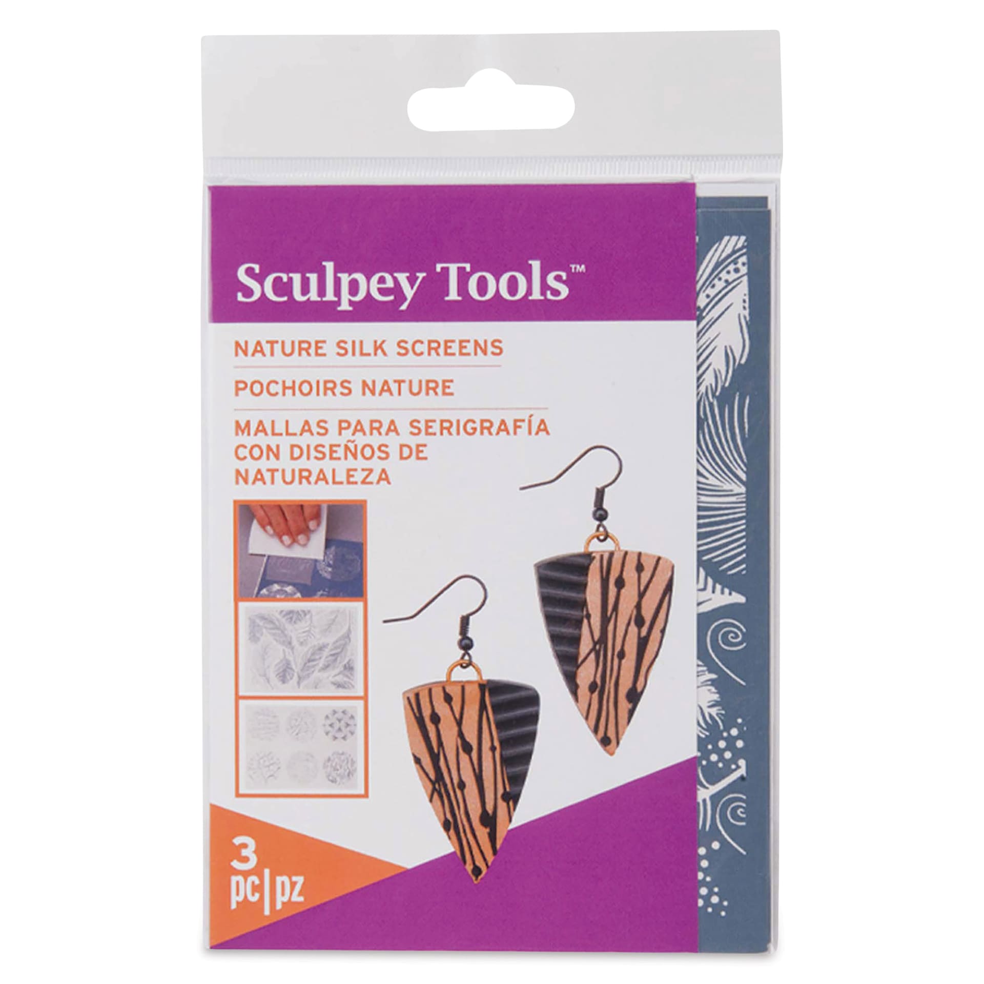 Sculpey Silk Screen - Front of package of Nature patterns