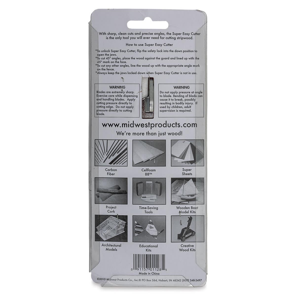 Midwest Products Super Easy Cutter - back of packaging