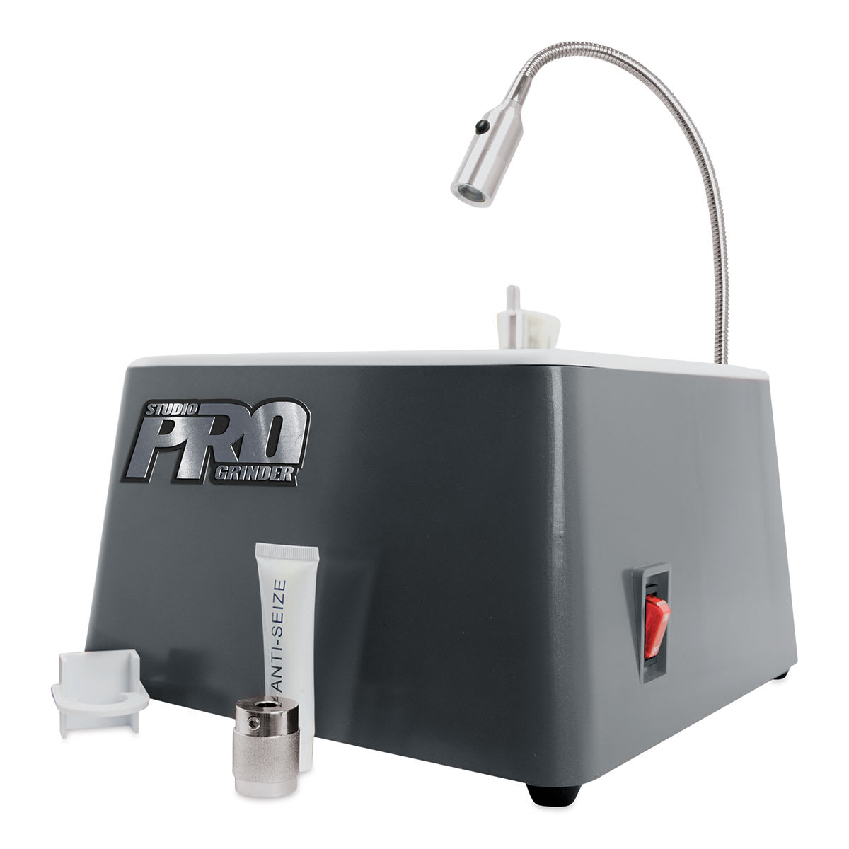 Studio Pro Grinder - Right angle view of Grinder with components
