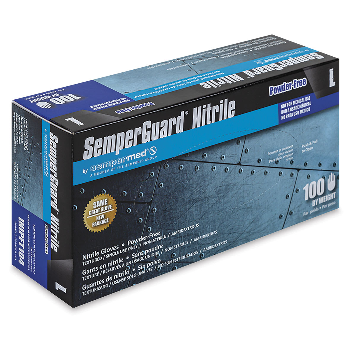 Glove Pack - Large, Nitrile, Powder-Free, Pkg of 100 - box standing upright