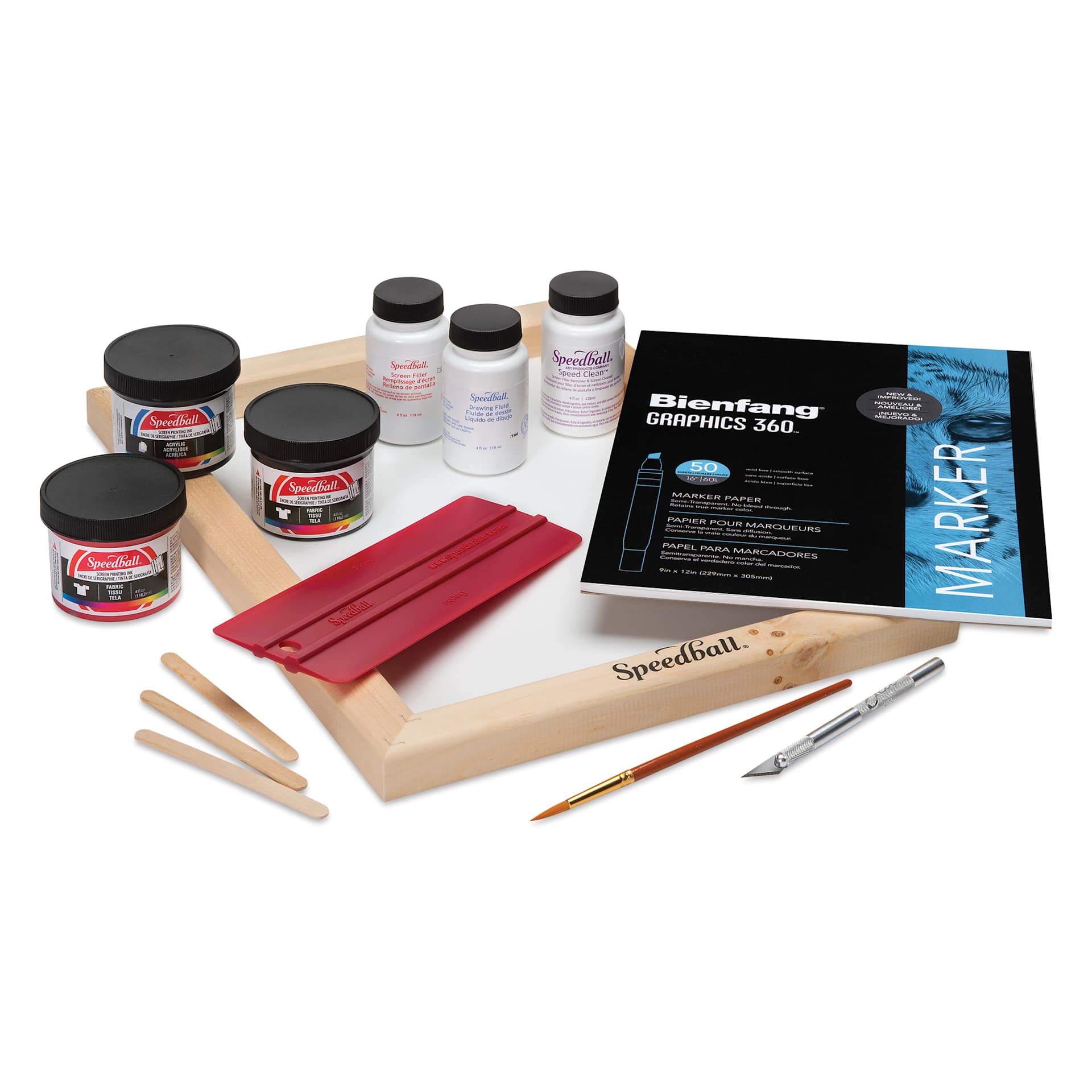 Speedball Introductory Screen Printing Kit contents