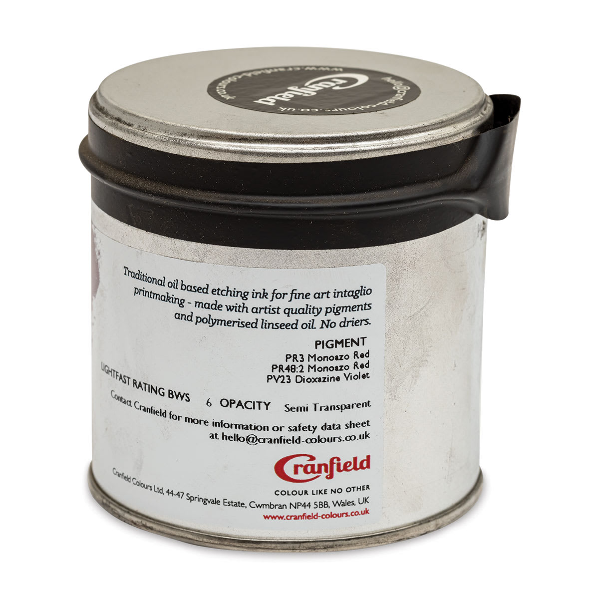 Cranfield Traditional Etching Ink - Crimson Red, 250 g - back