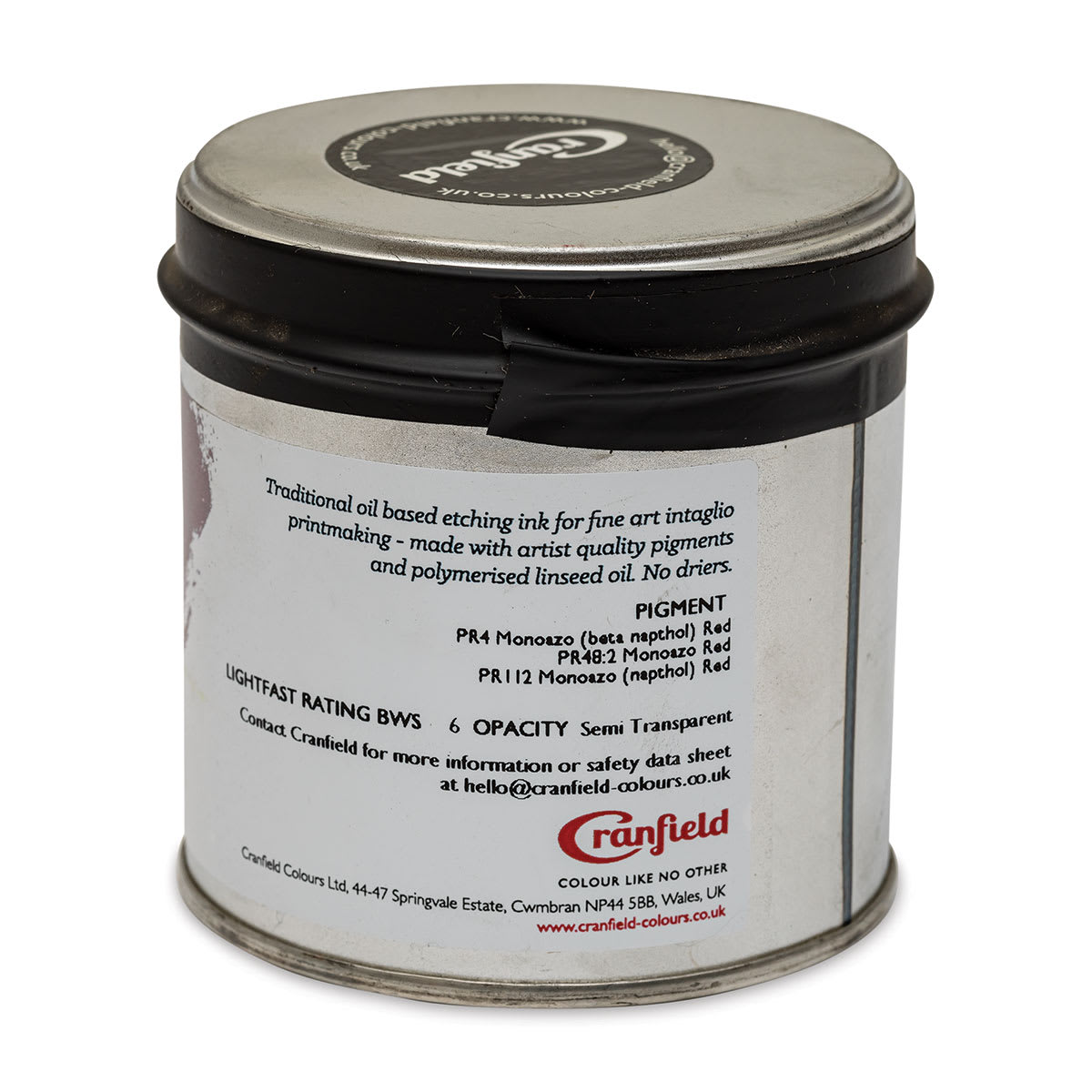 Cranfield Traditional Etching Ink - Permanent Red, 250 g - back