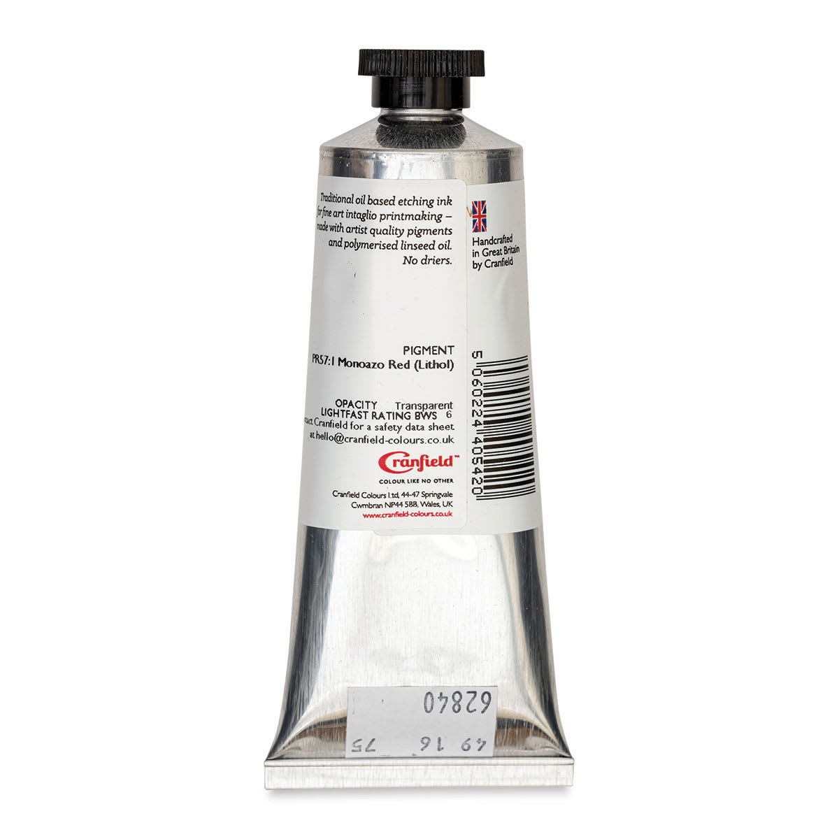 Cranfield Traditional Etching Ink - Rubine Red, 75 ml - back