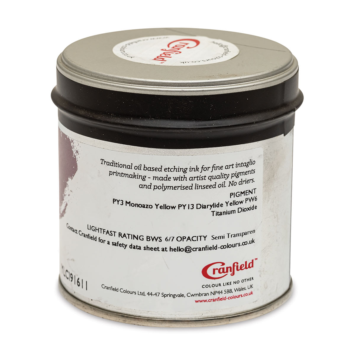 Cranfield Traditional Etching Ink - Process Yellow, 250 g - back