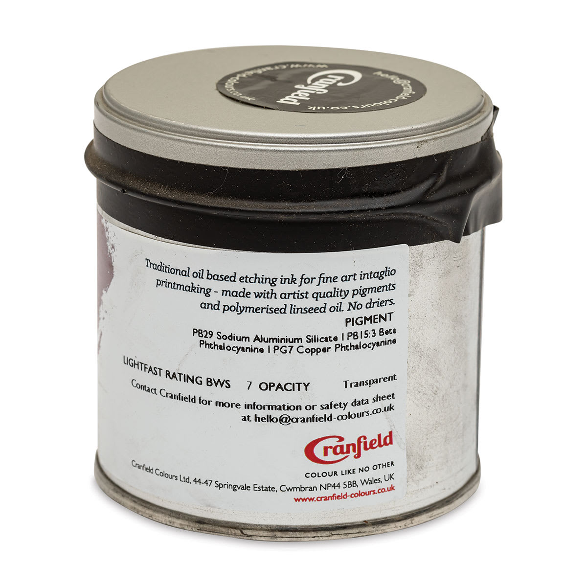Cranfield Traditional Etching Ink - Azure Blue, 250 g - back
