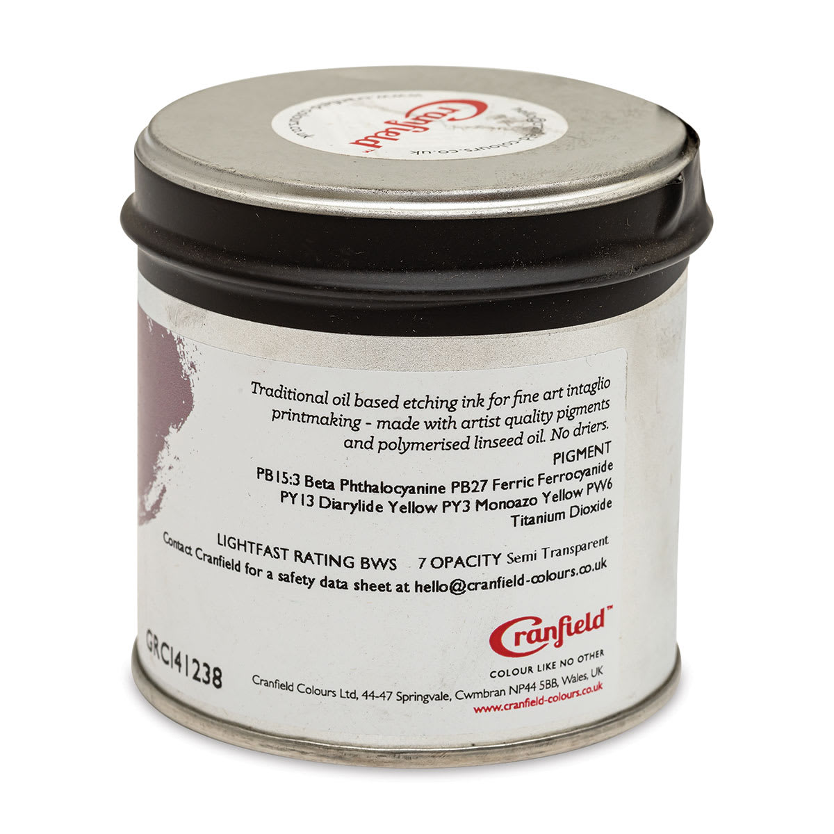 Cranfield Traditional Etching Ink - Deep Green, 250 g - back
