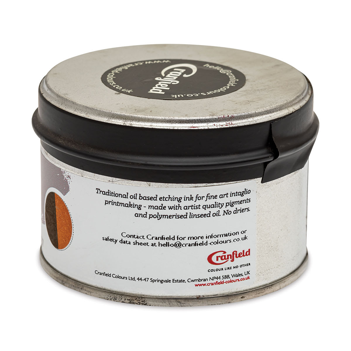 Cranfield Traditional Etching Ink - Raw Sienna, 250 g - back