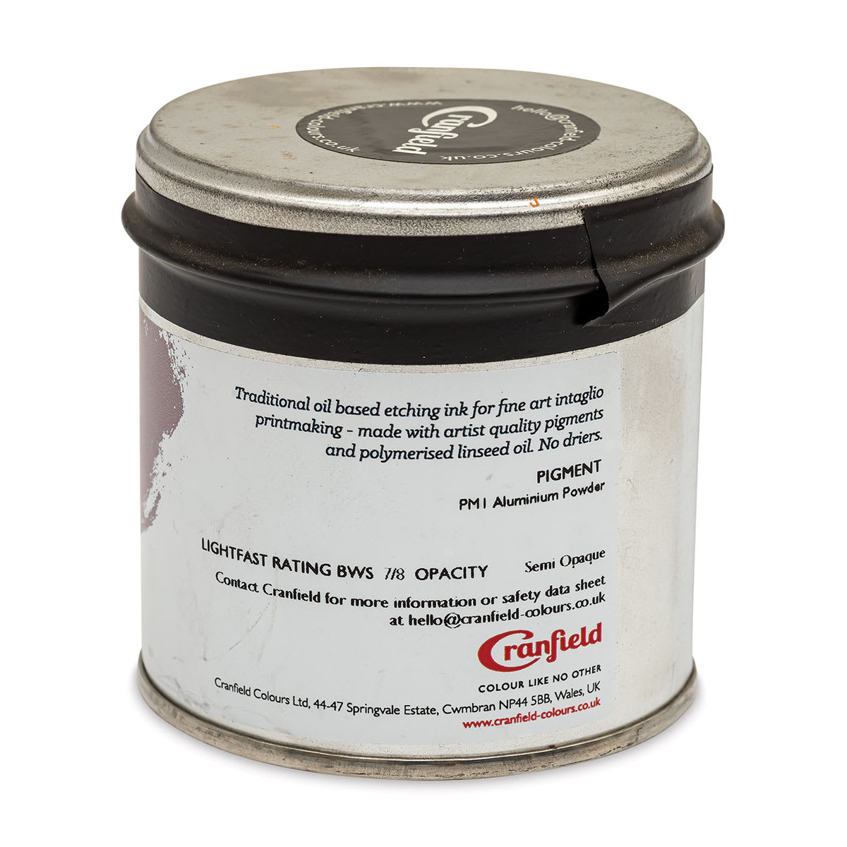 Cranfield Traditional Etching Ink - Silver, 250 g - back