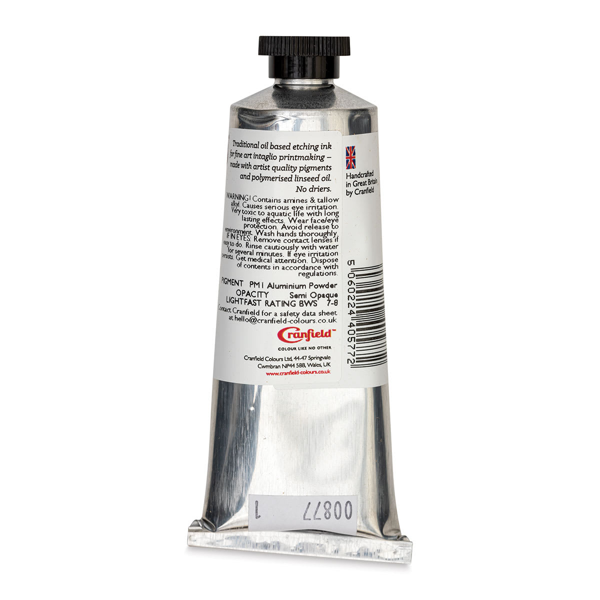 Cranfield Traditional Etching Ink - Silver, 75 ml - back