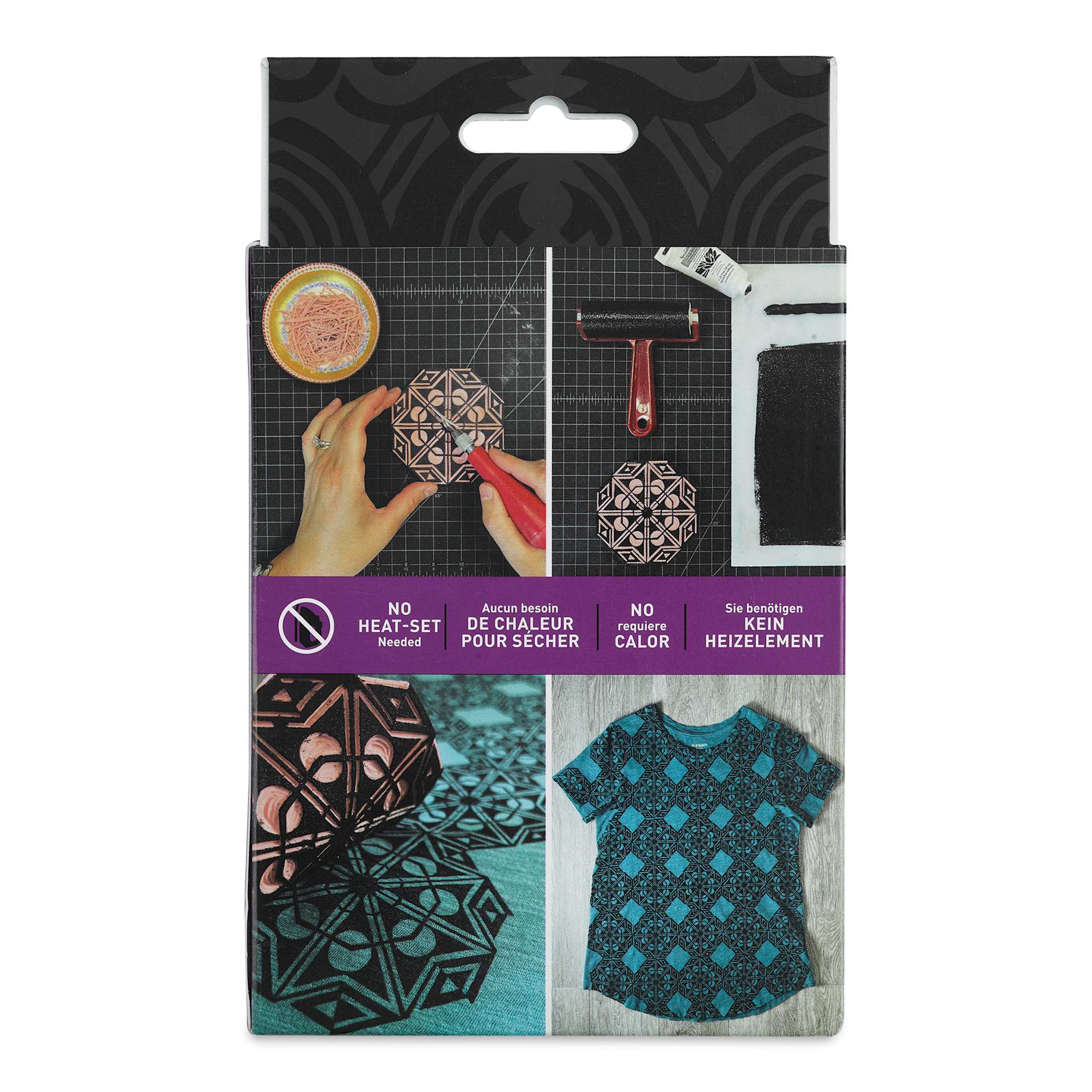 Speedball Fabric Block Printing Starter Kit (Back of package)