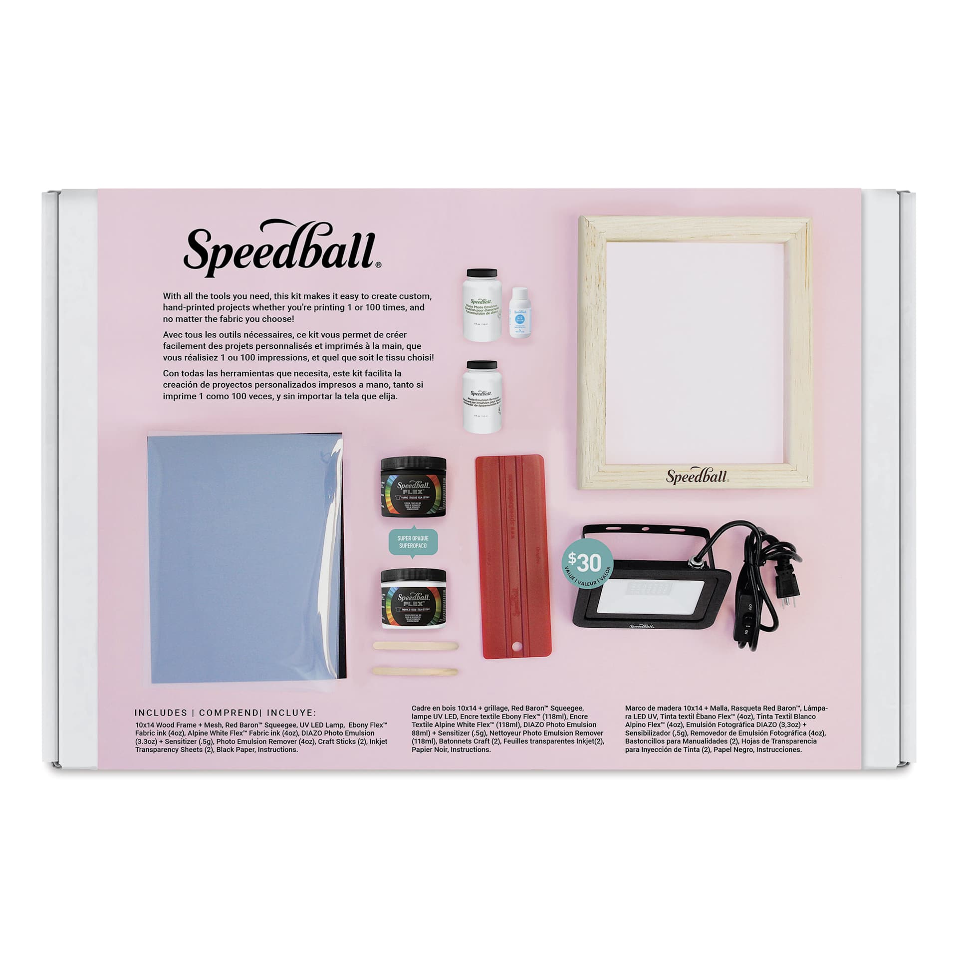 Speedball Complete DIY Screen Printing Kit - back of packaging