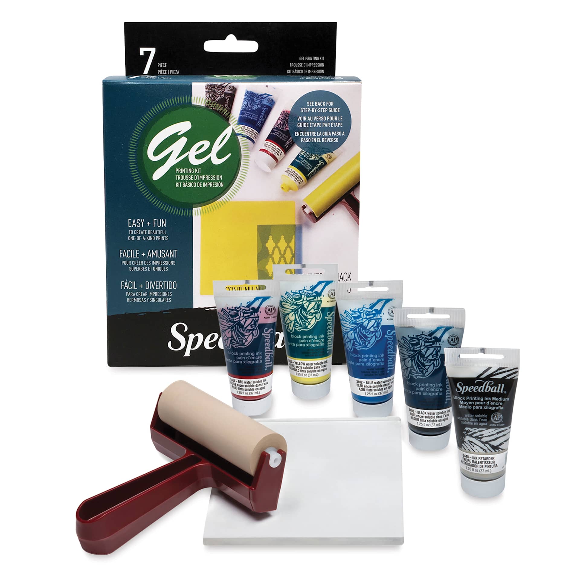 Speedball Gel Printing Kit contents and packaging