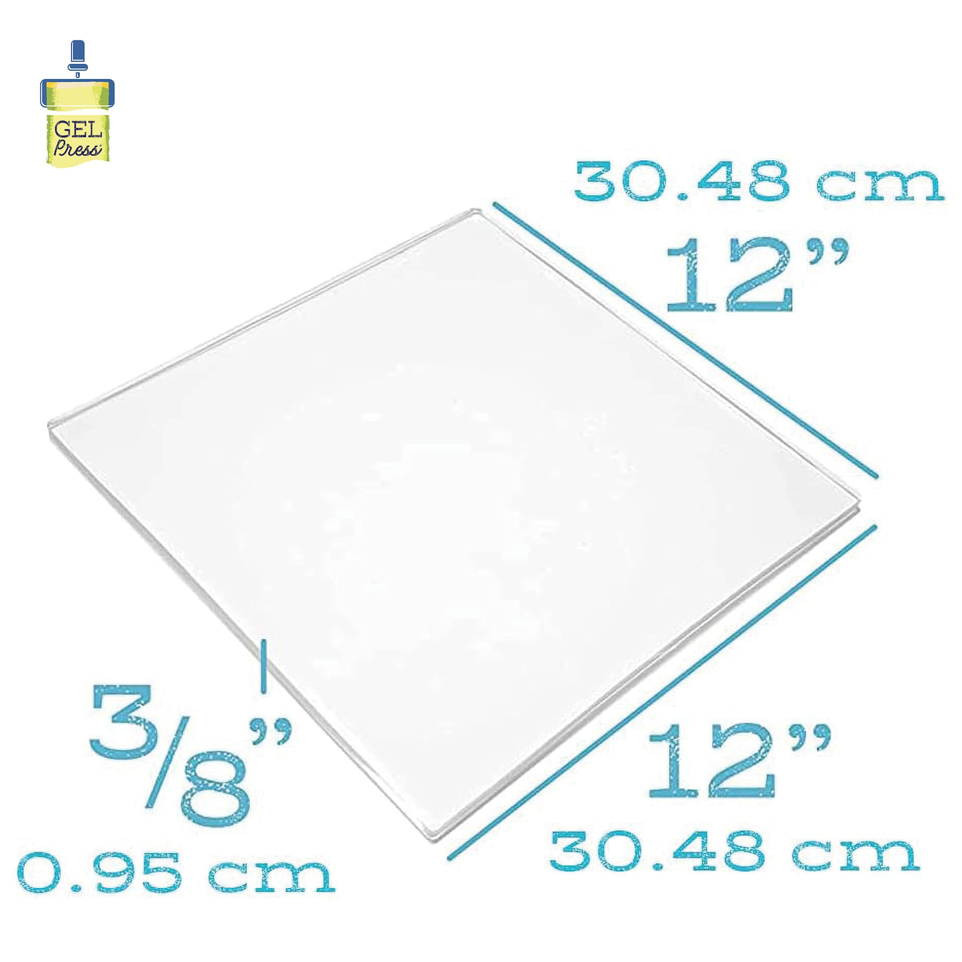 Gel Press Printing Plate - Square, 12" x 12" dimensions