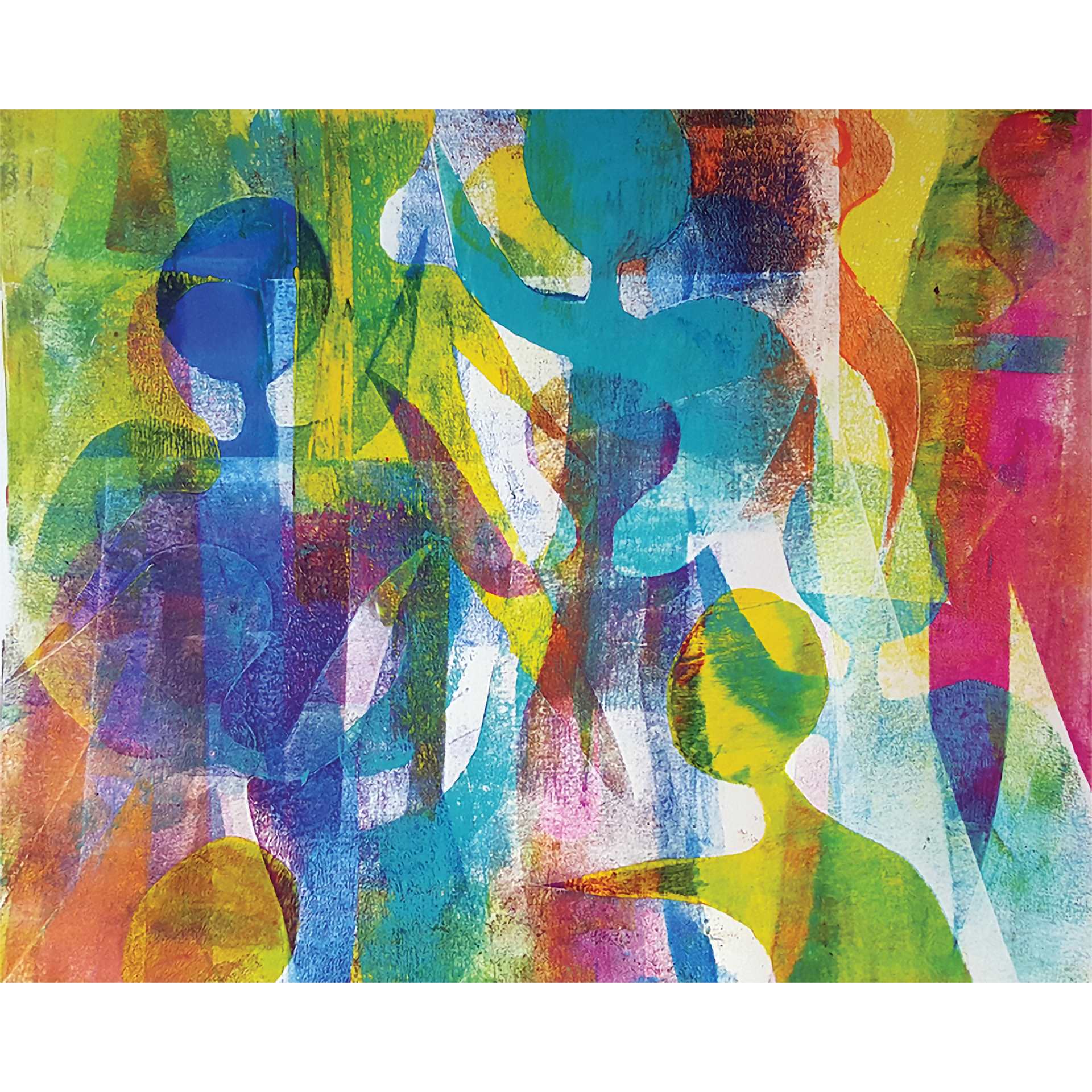 Gel Press Printing Plate - Rectangle, 8" x 10" completed artwork example