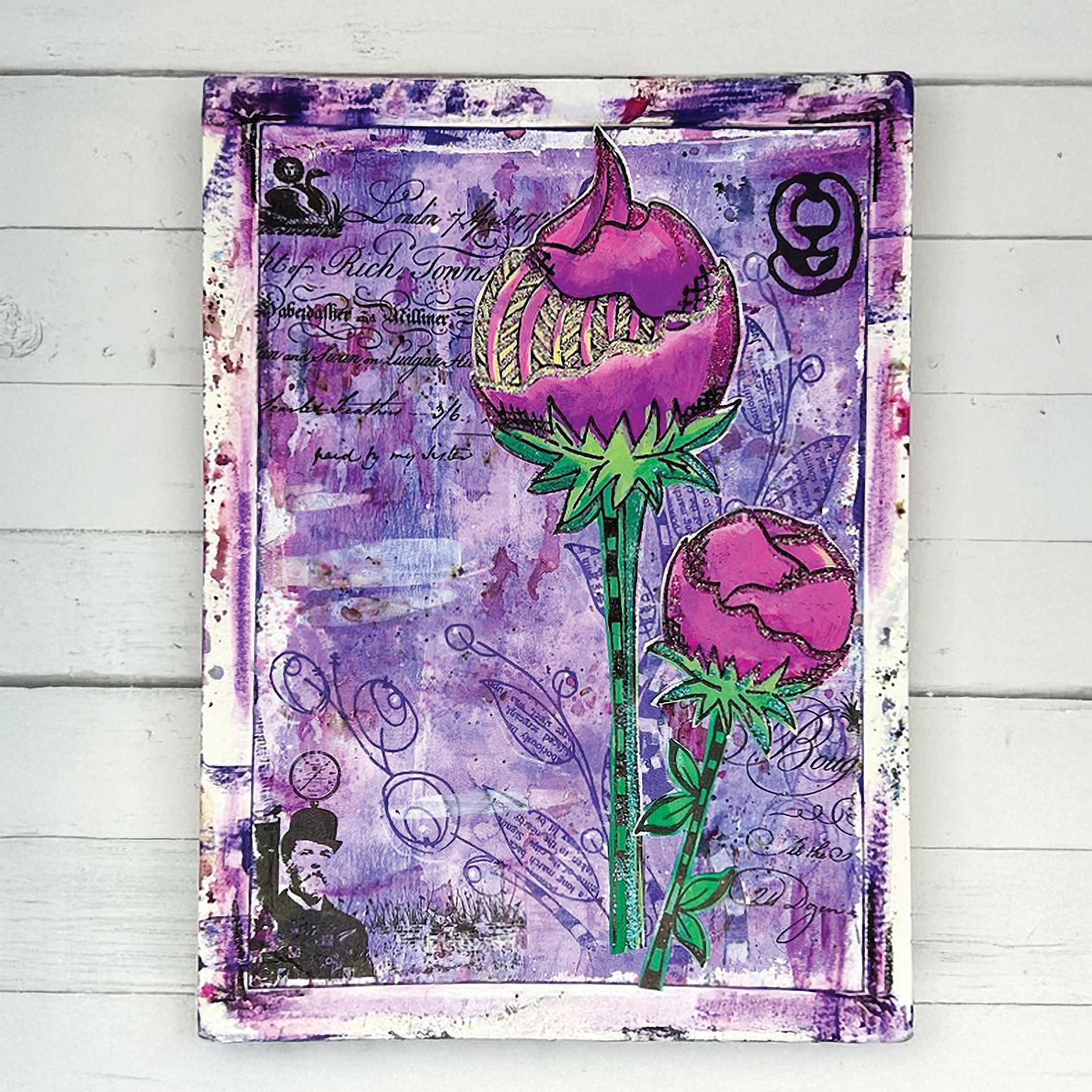 Gel Press Printing Plate - Rectangle, 8" x 10" finished example artwork