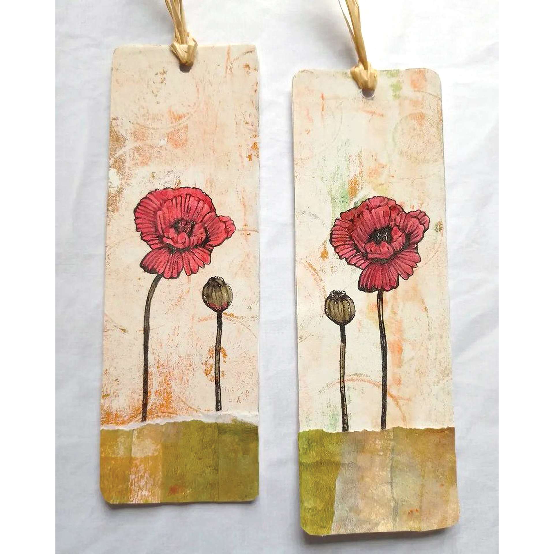 Gel Press Printing Plate - Rectangle, 3" x 5" completed bookmark project