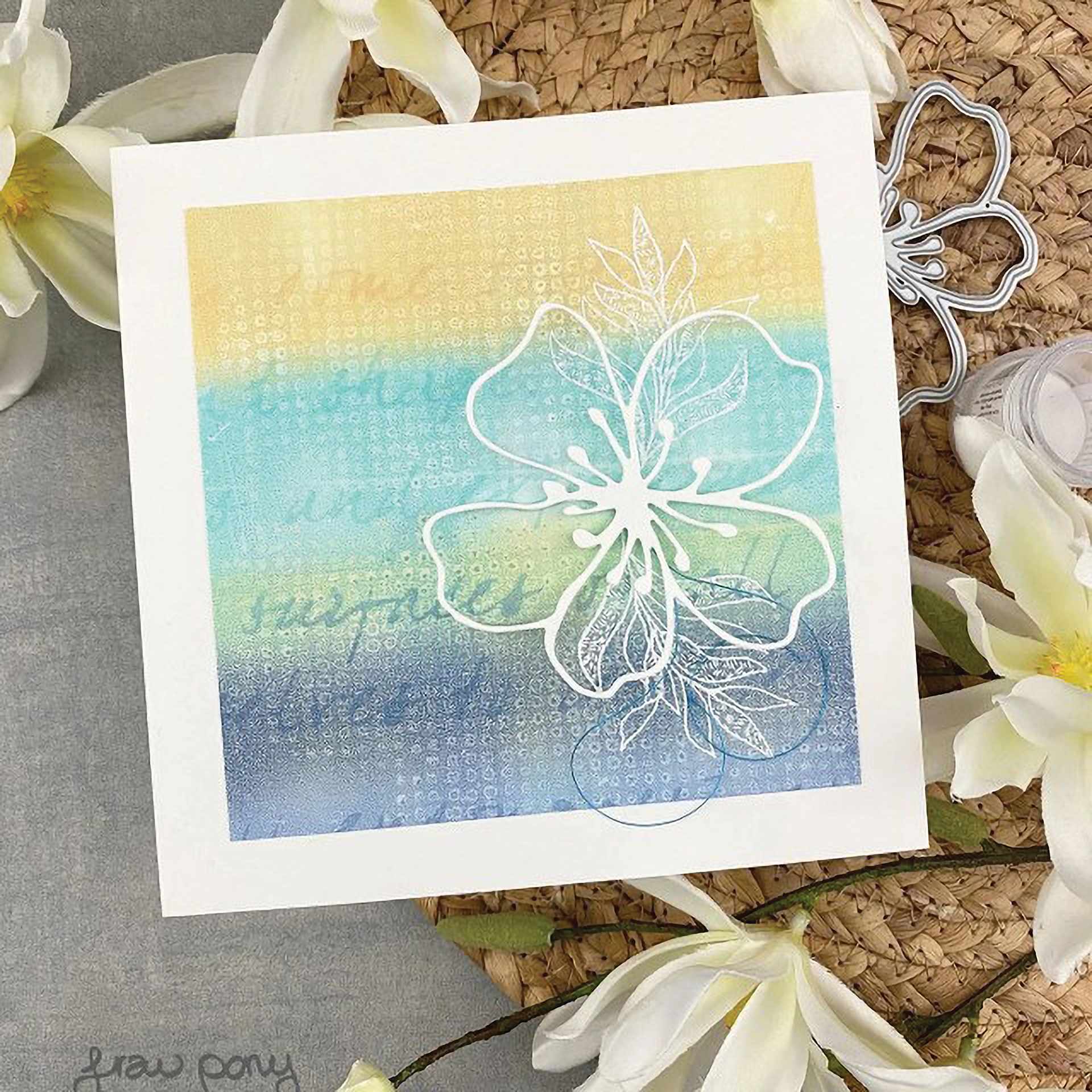 Gel Press Printing Plate - Square, 6" x 6" completed example artwork