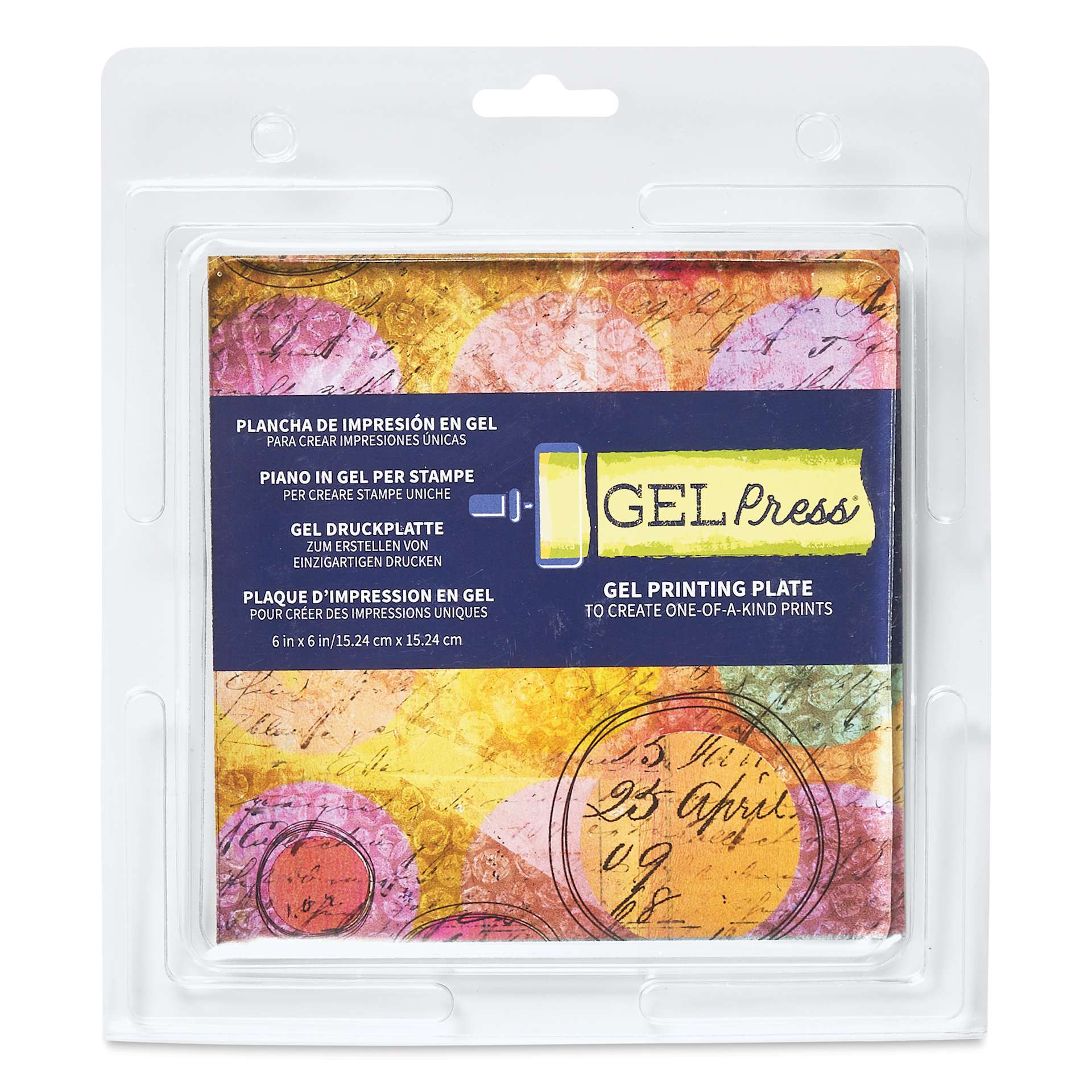 Gel Press Printing Plate - Square, 6" x 6" front of packaging