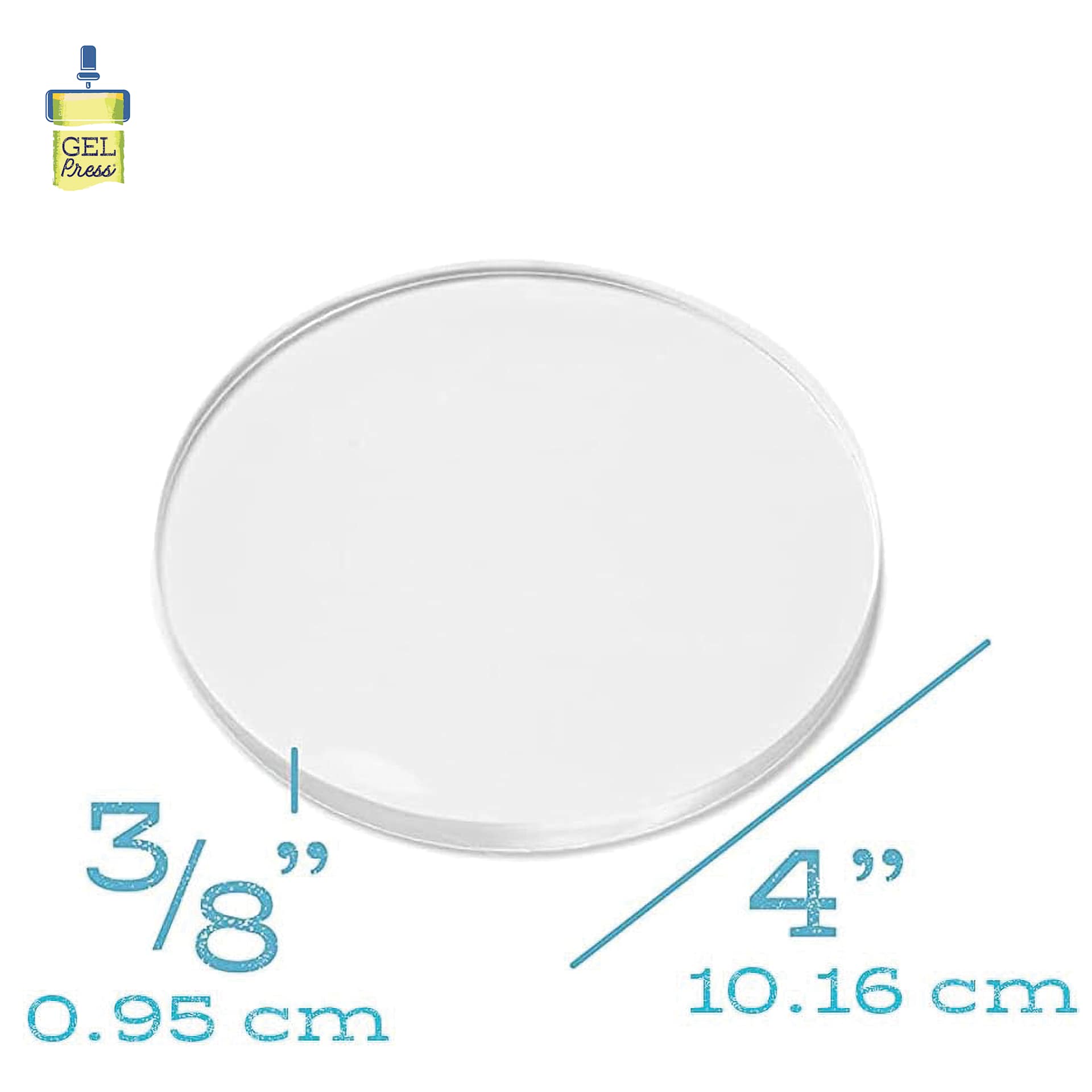 Gel Press Printing Plate - Circle, 4" Diameter dimensions