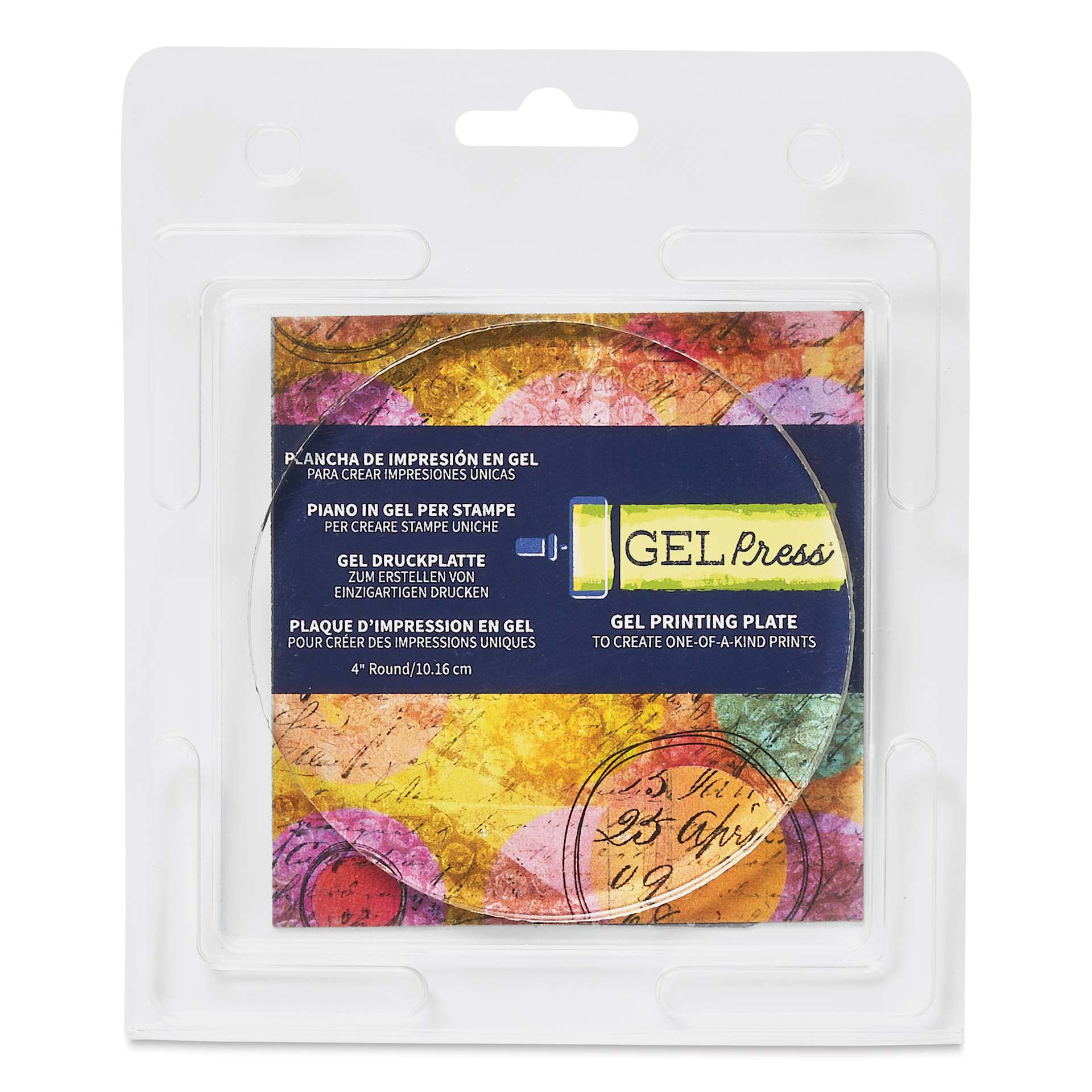 Gel Press Printing Plate - Circle, 4" Diameter front of packaging